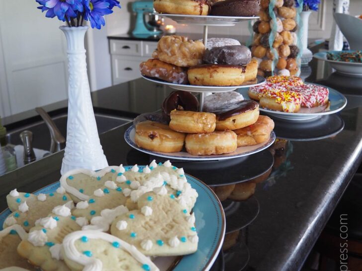 Turquoise Baby Sprinkle dessert table