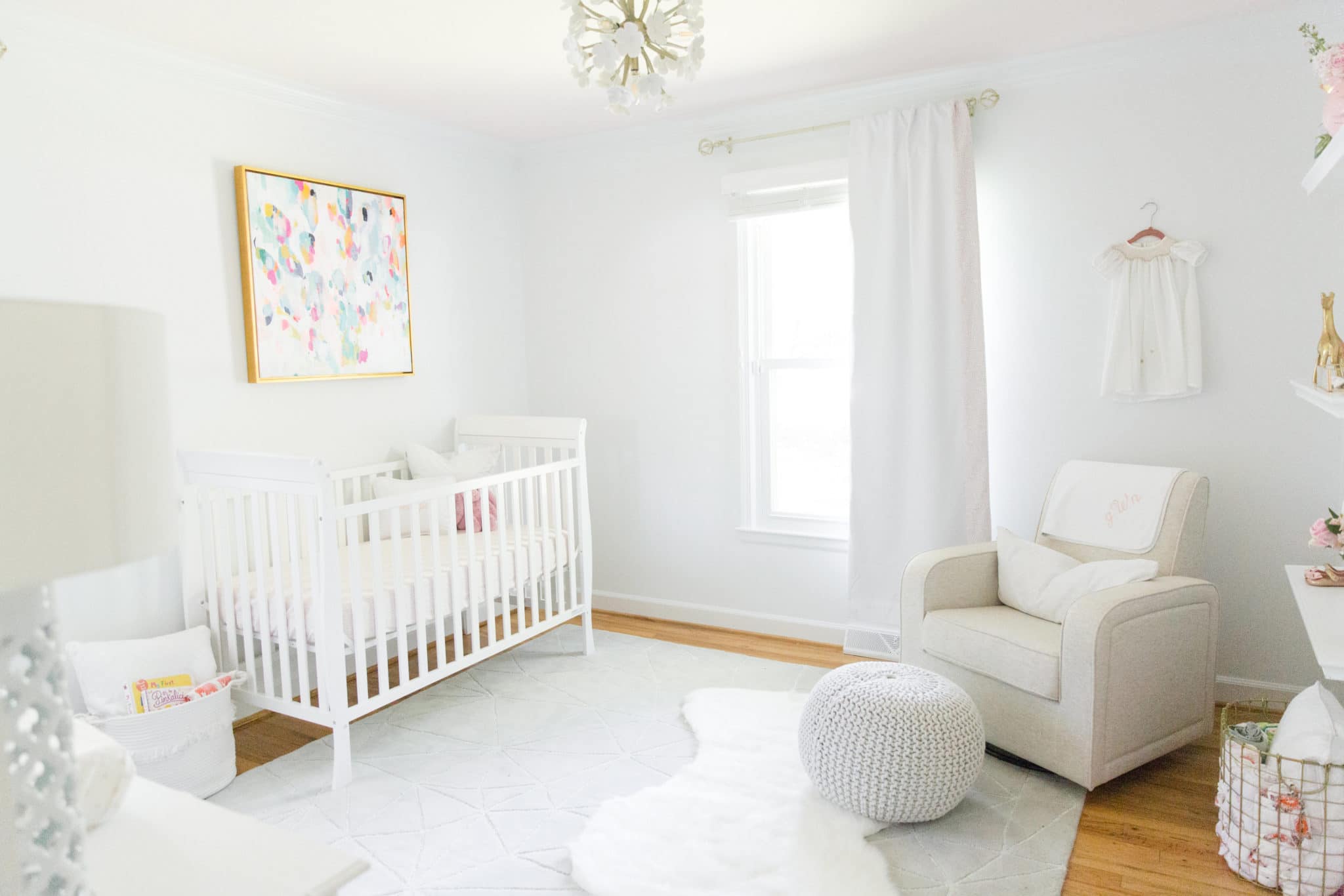 nursery with white furniture