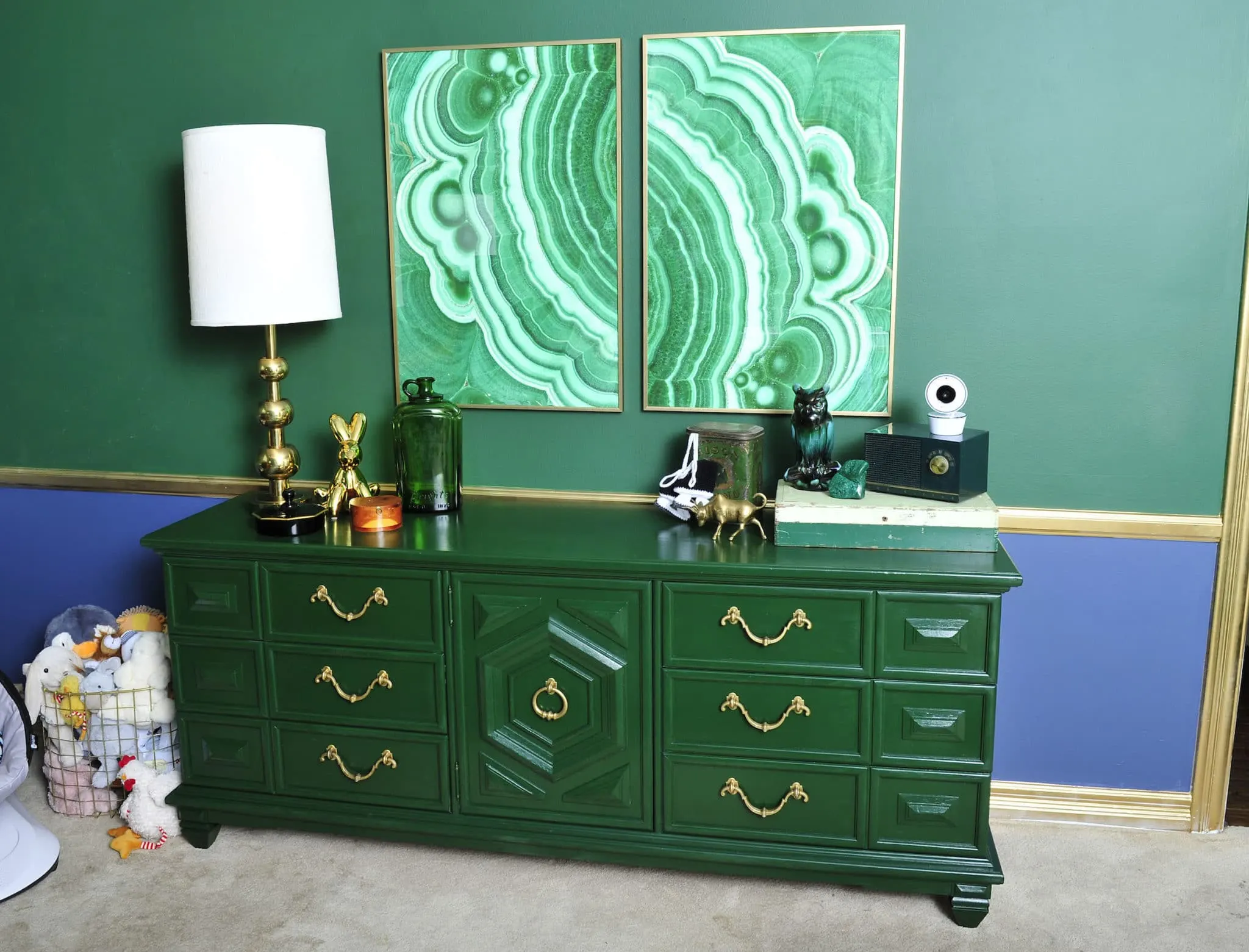 Tori Spelling's Malachite Nursery with Project Nursery Video Baby Monitor - Project Nursery