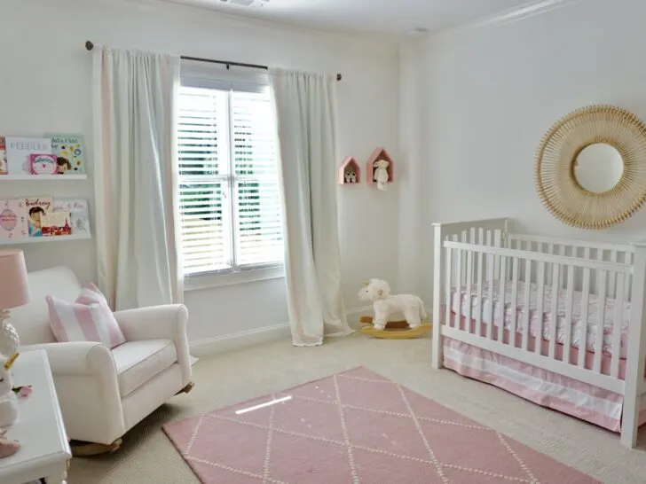 Blush Pink and White Tropical Inspired Nursery