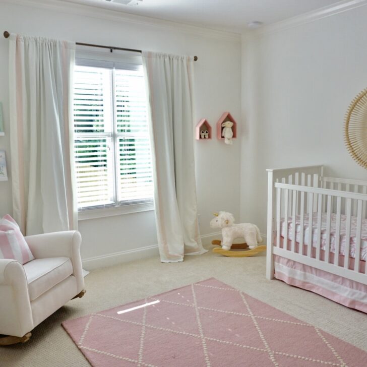 Blush best sale nursery rug