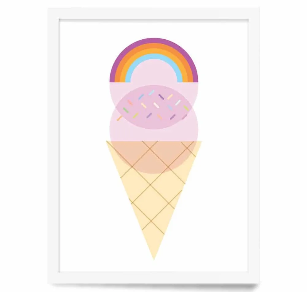 Rainbow Ice Cream Art Print - The Project Nursery Shop
