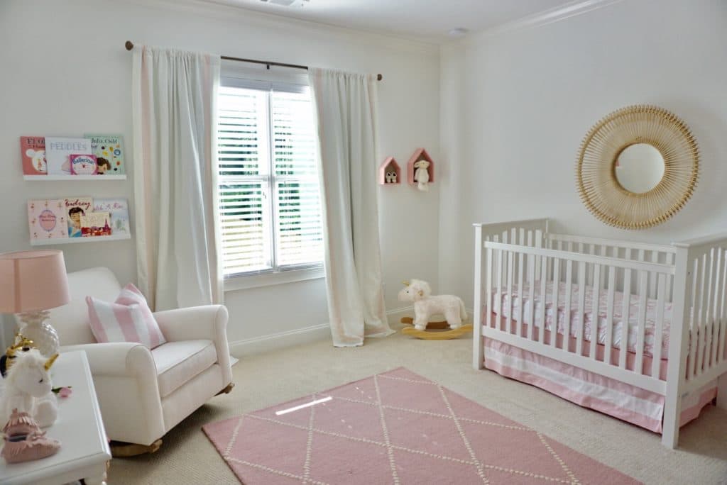 Blush Pink and White Tropical Inspired Nursery - Project Nursery