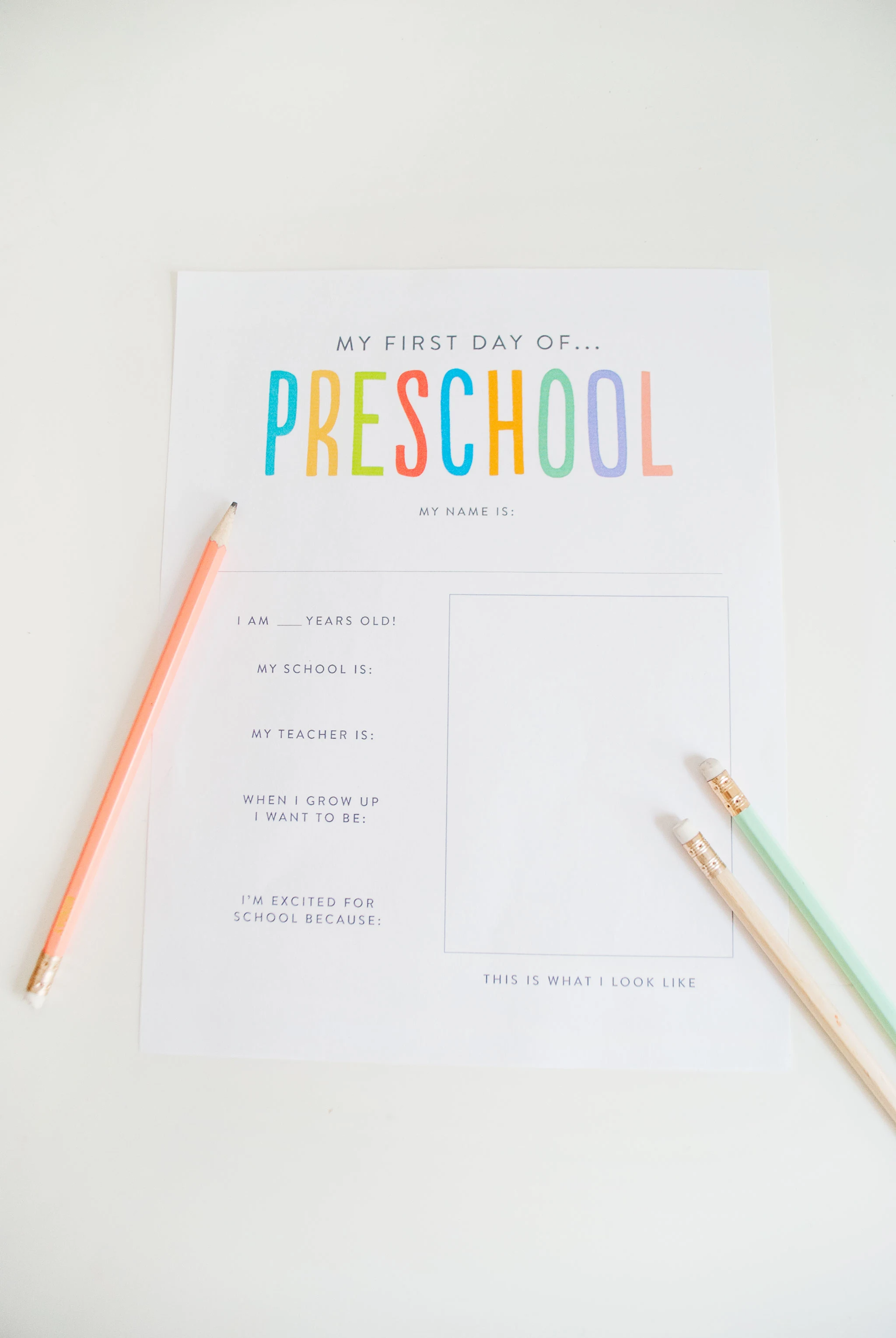First Day of School Memories Interview Free Printable