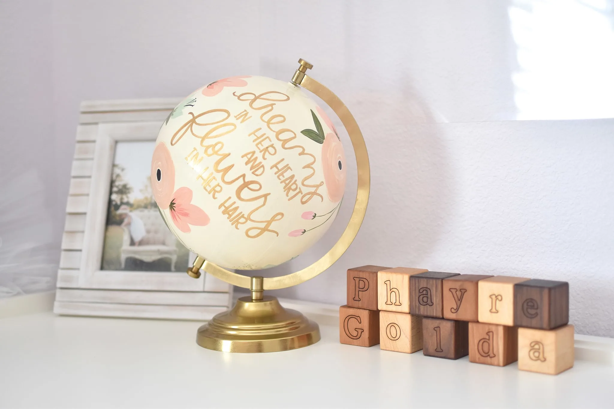 Painted Globe and Wooden Letter Blocks - Project Nursery