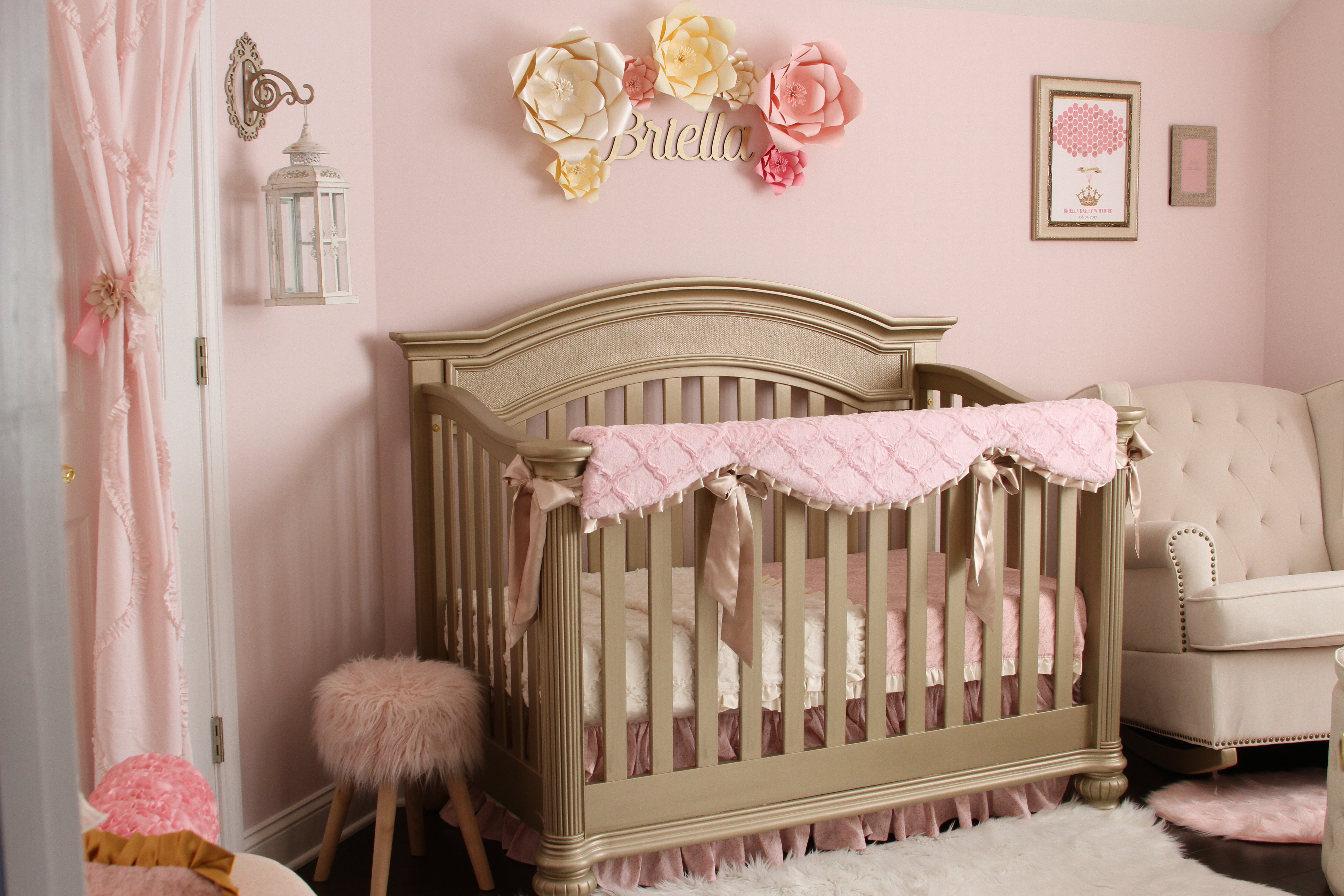 Soft Pink Gold and Ivory Shabby Chic Nursery  Project 
