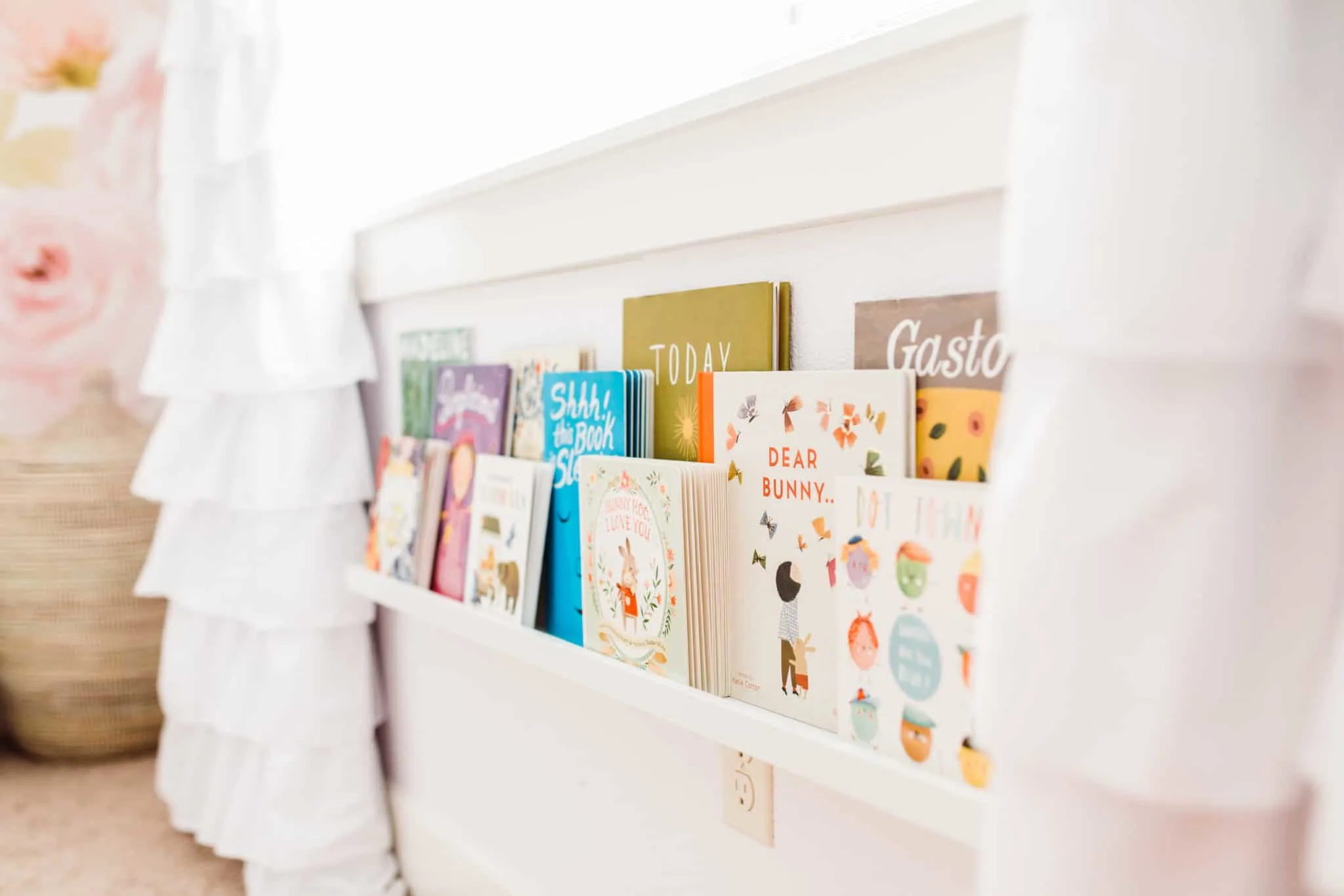 Book Ledge in Girl's Toddler Room - Project Nursery