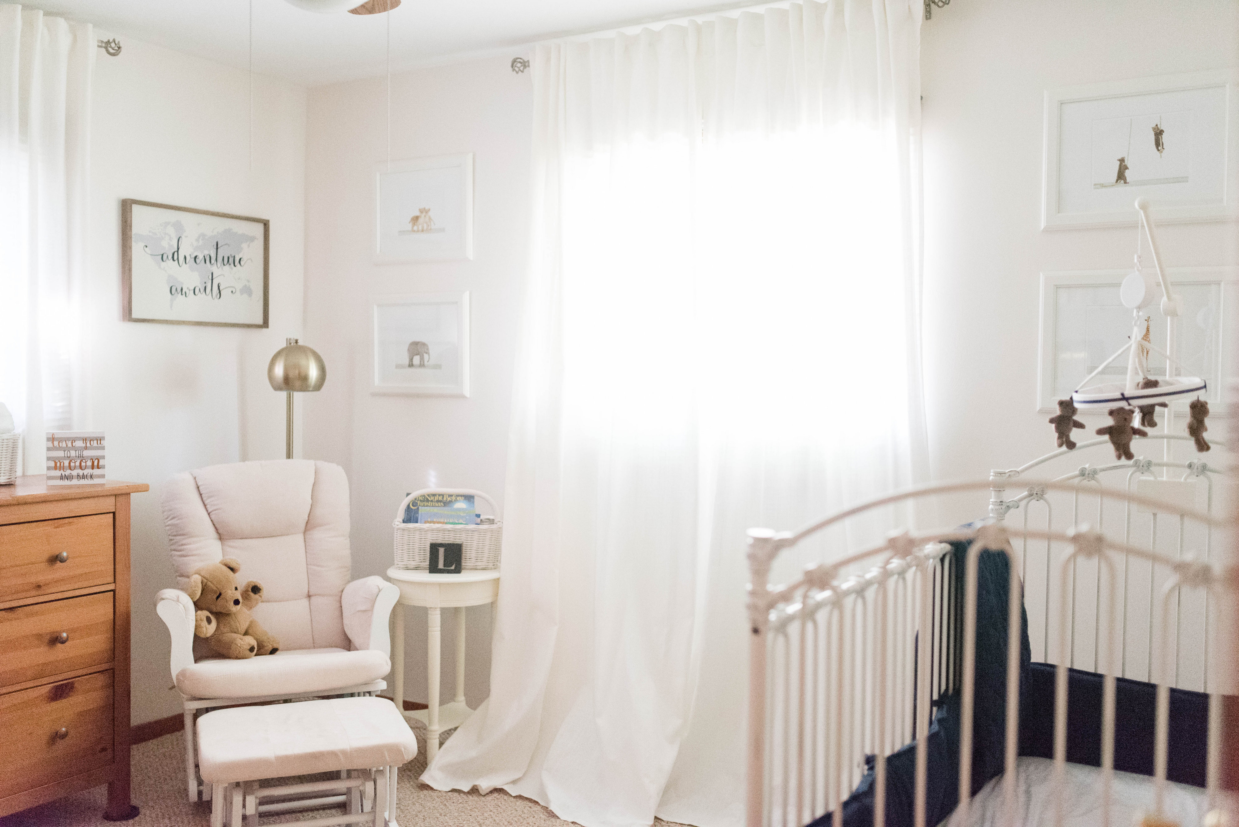 Navy & Gray Vintage Inspired Baby Boy Nursery captured by Jessica Husted Photography