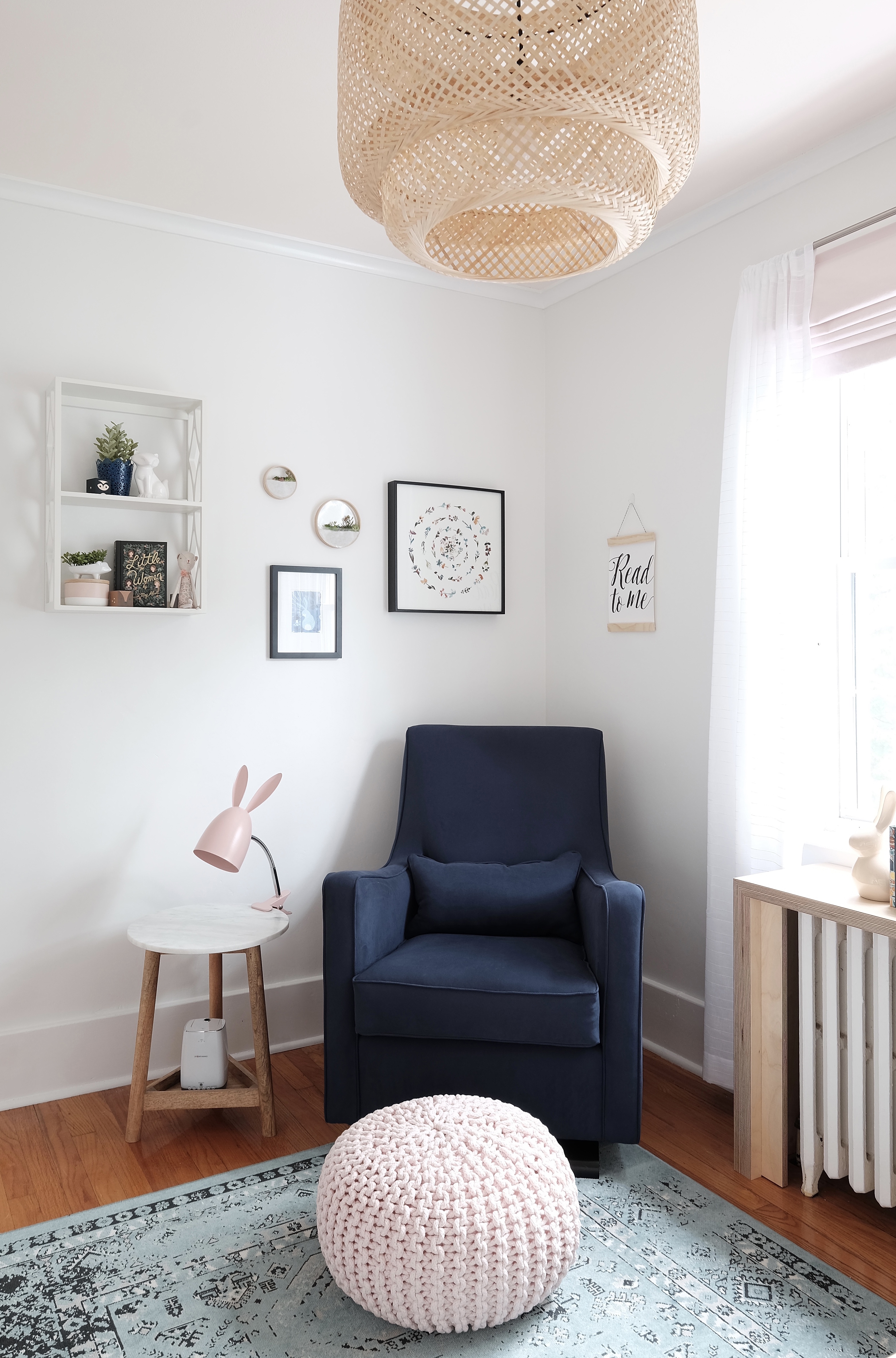 Nursing Nook in Baby Girl Woodland Nursery - Project Nursery