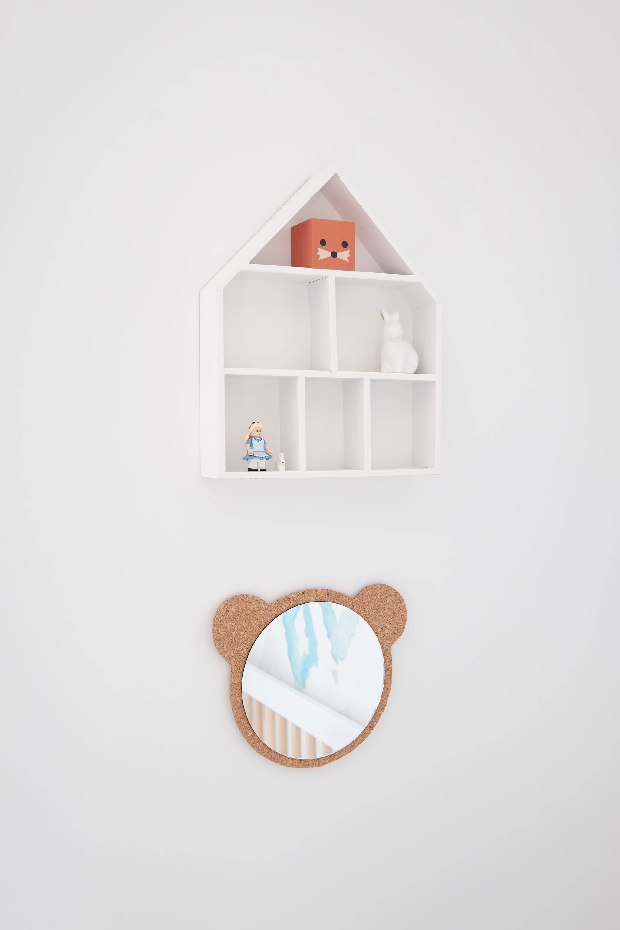 House Shelf and DIY Bear Mirror - Project Nursery