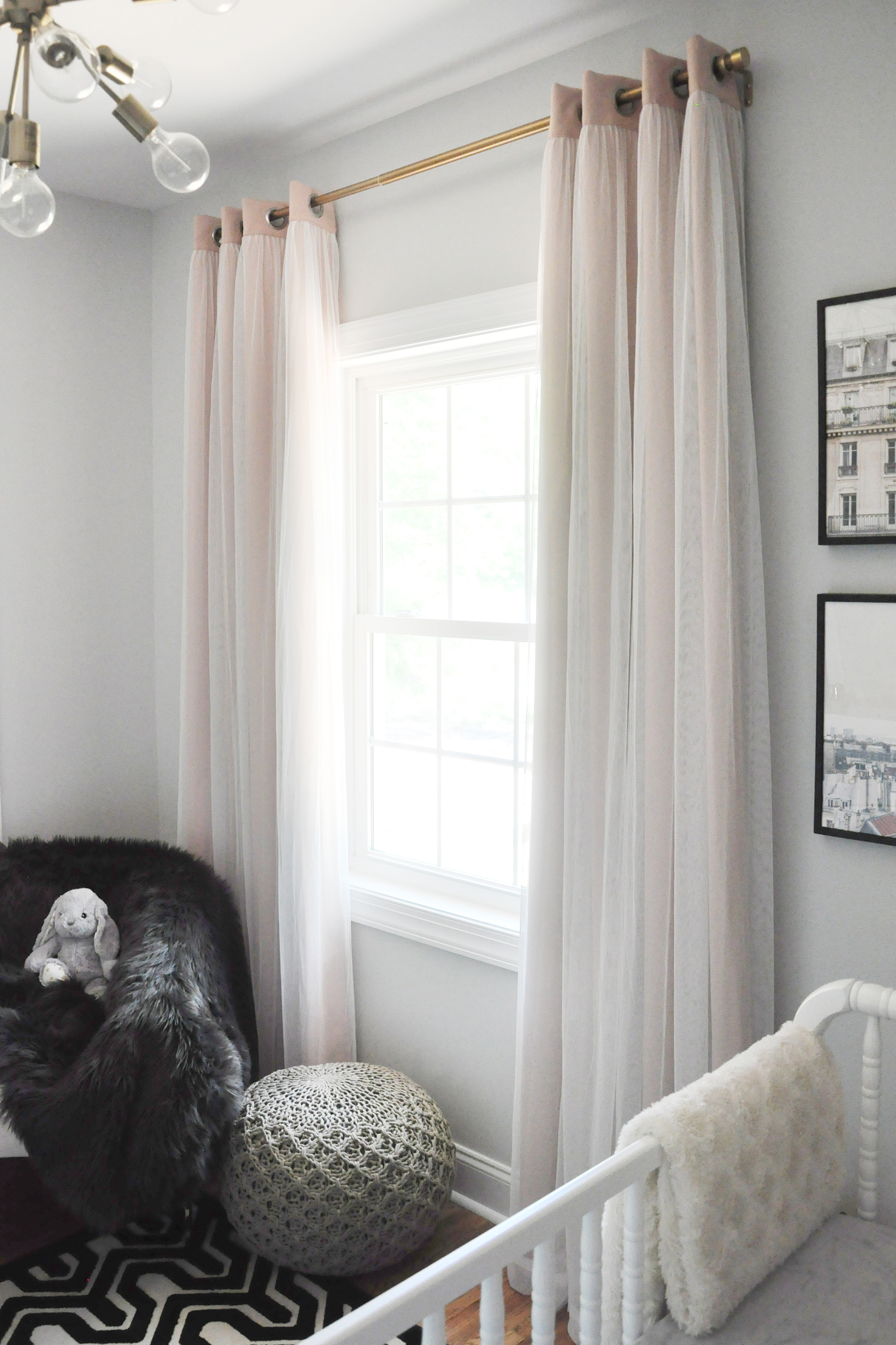 Blush Blackout Curtains in Glam Nursery - Project Nursery