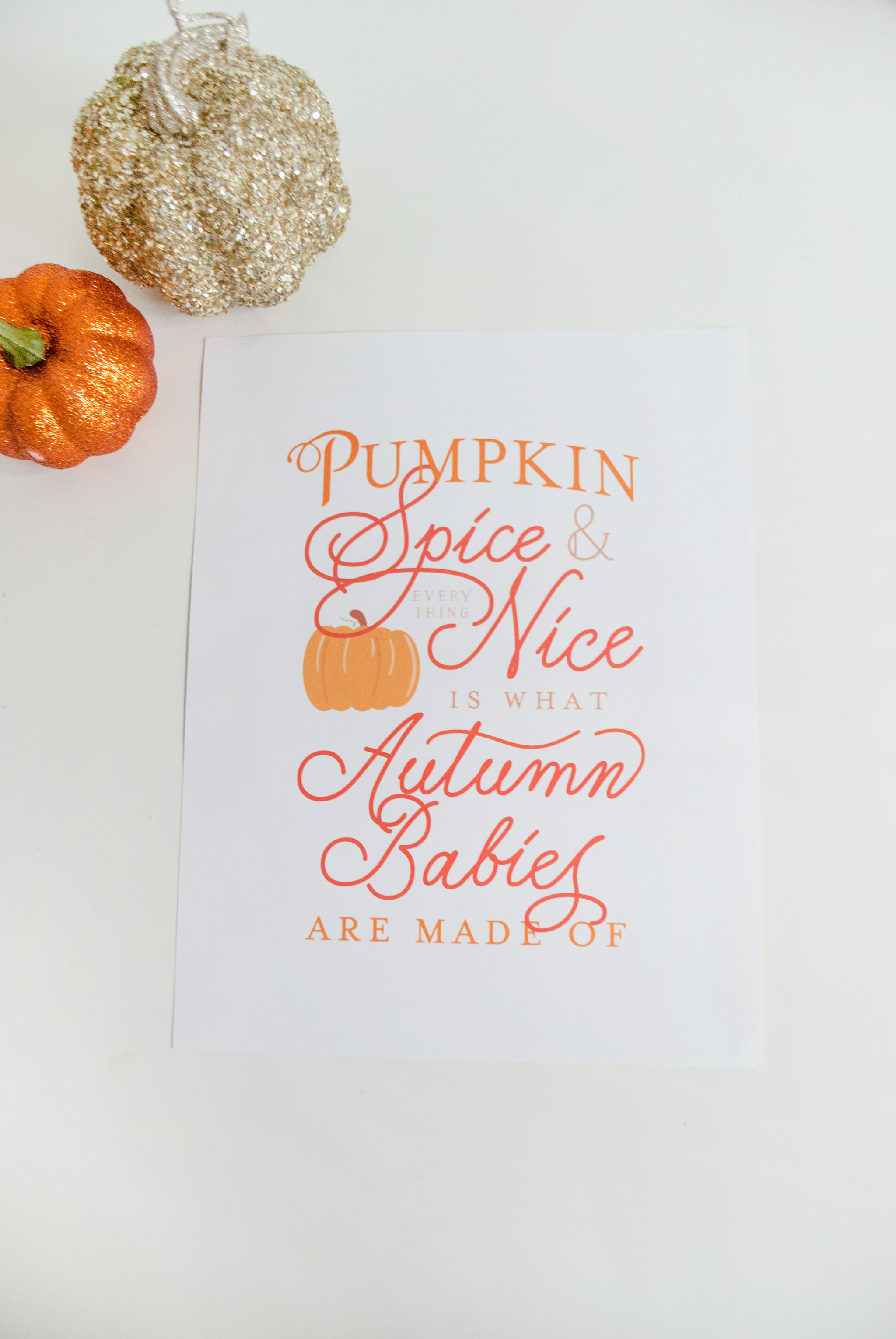 Pumpkin Spice and Everything Nice Baby Free Art Print