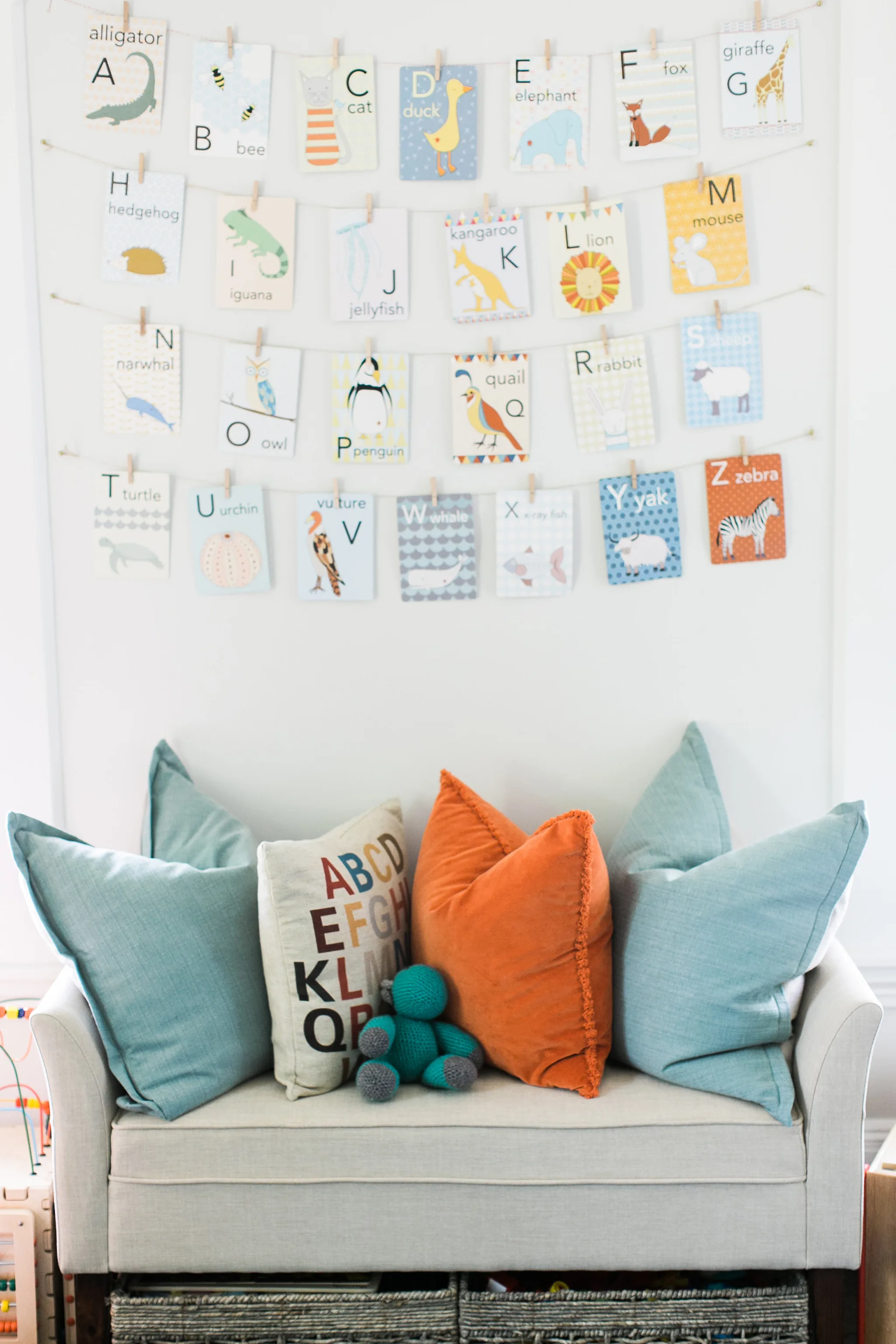 Alphabet Cards in Colorful Playroom - Project Nursery