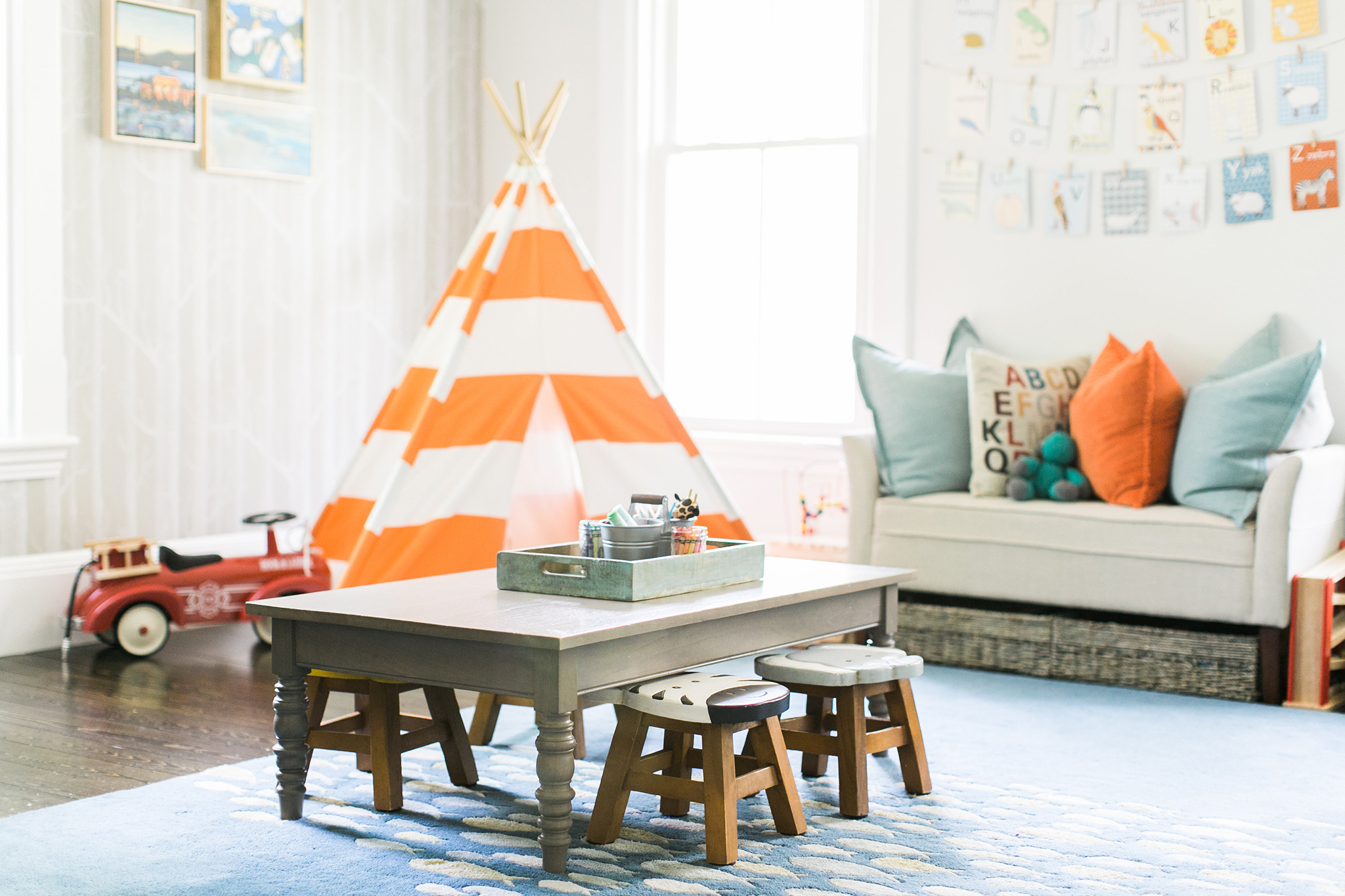 Colorful Playroom with Alphabet Cards - Project Nursery