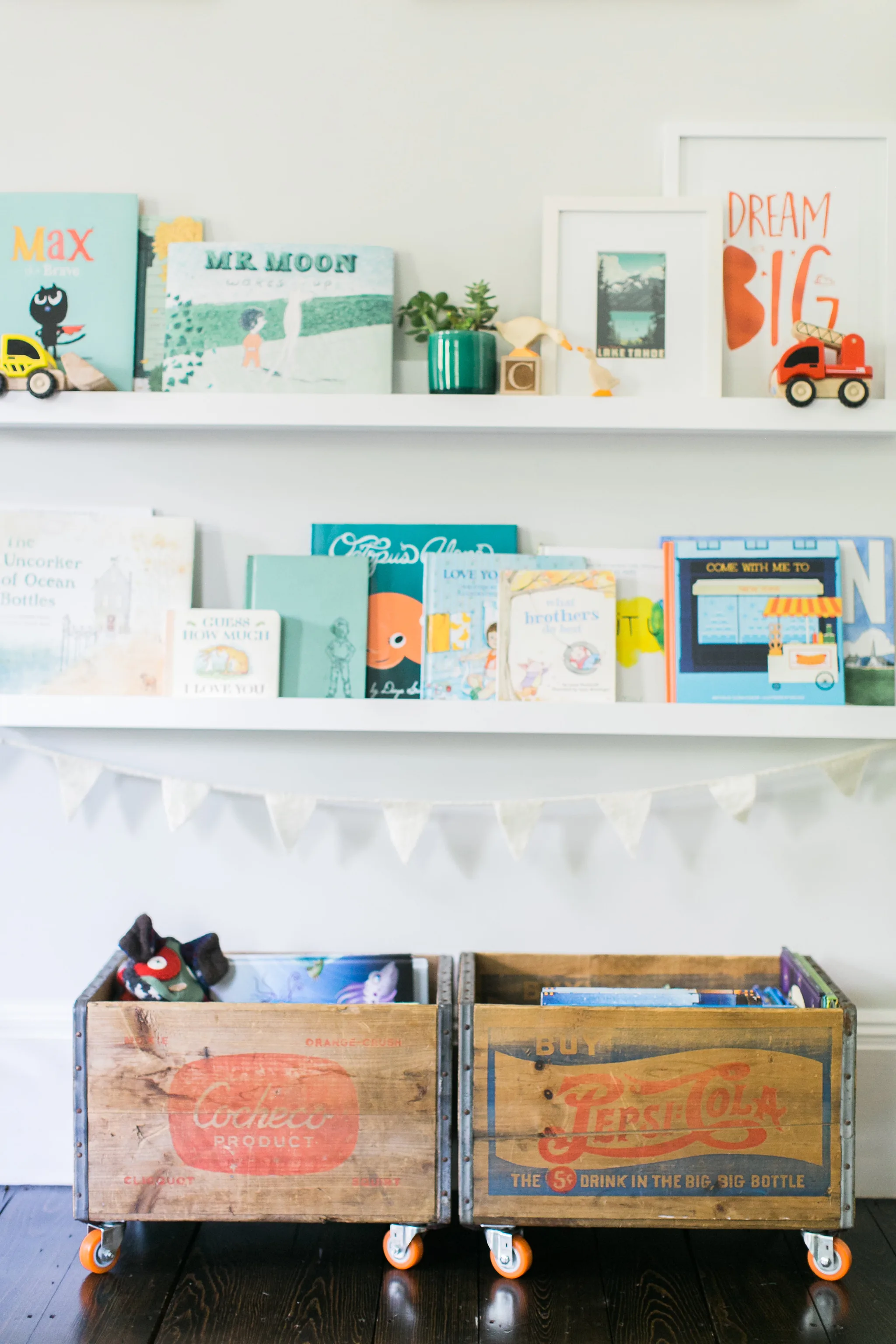 Book Storage in Colorful Playroom - Project Nursery