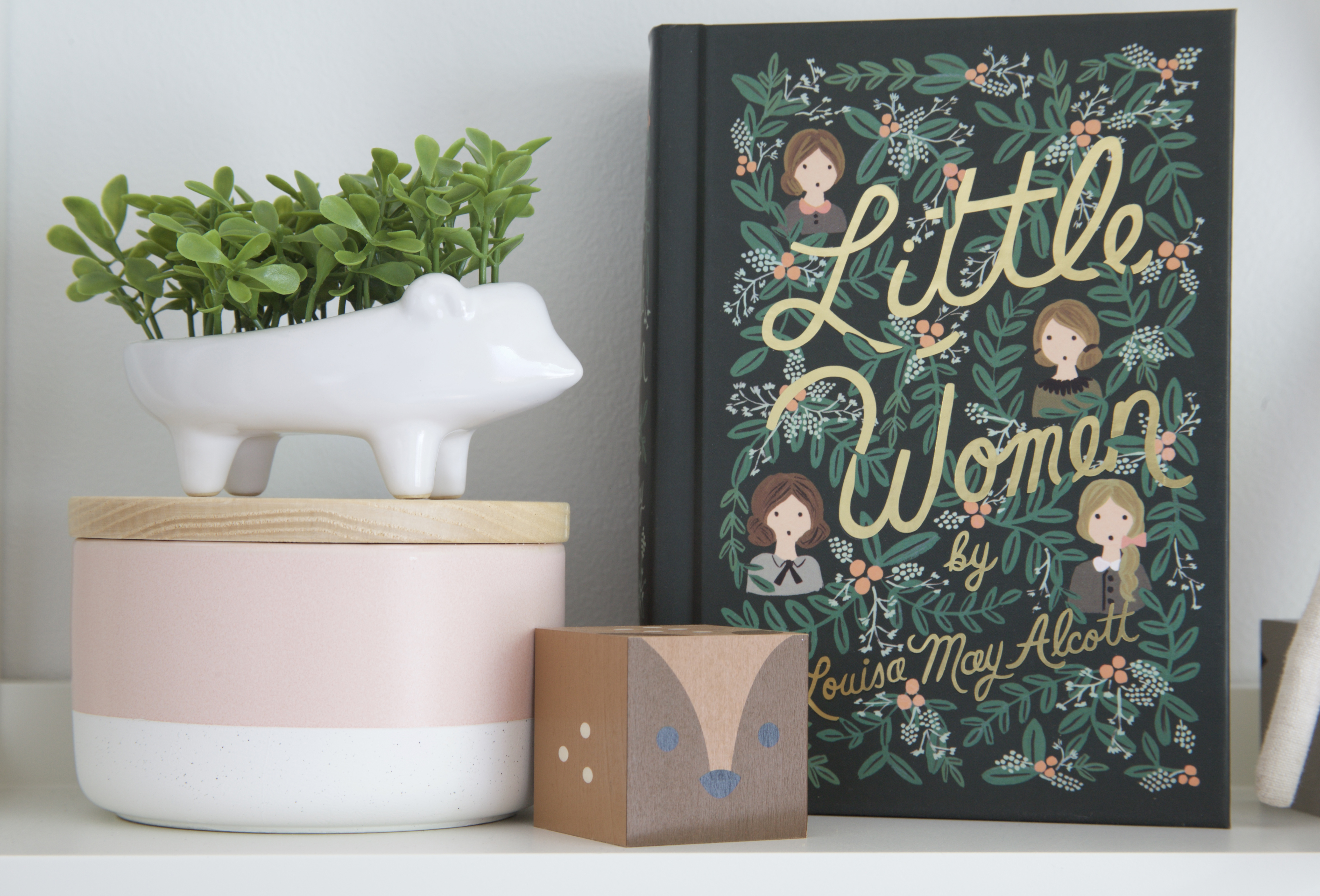 Shelf Styling in Girl Woodland Nursery - Project Nursery