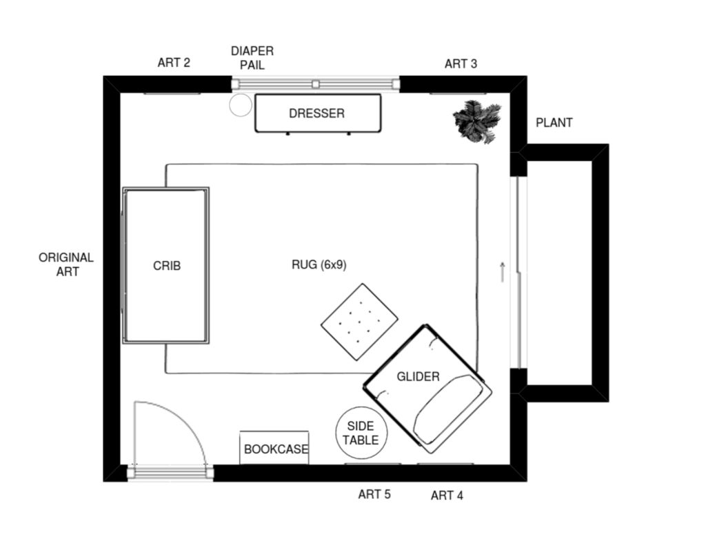 Nursery E-Design Floor Plan by Little Crown Interiors