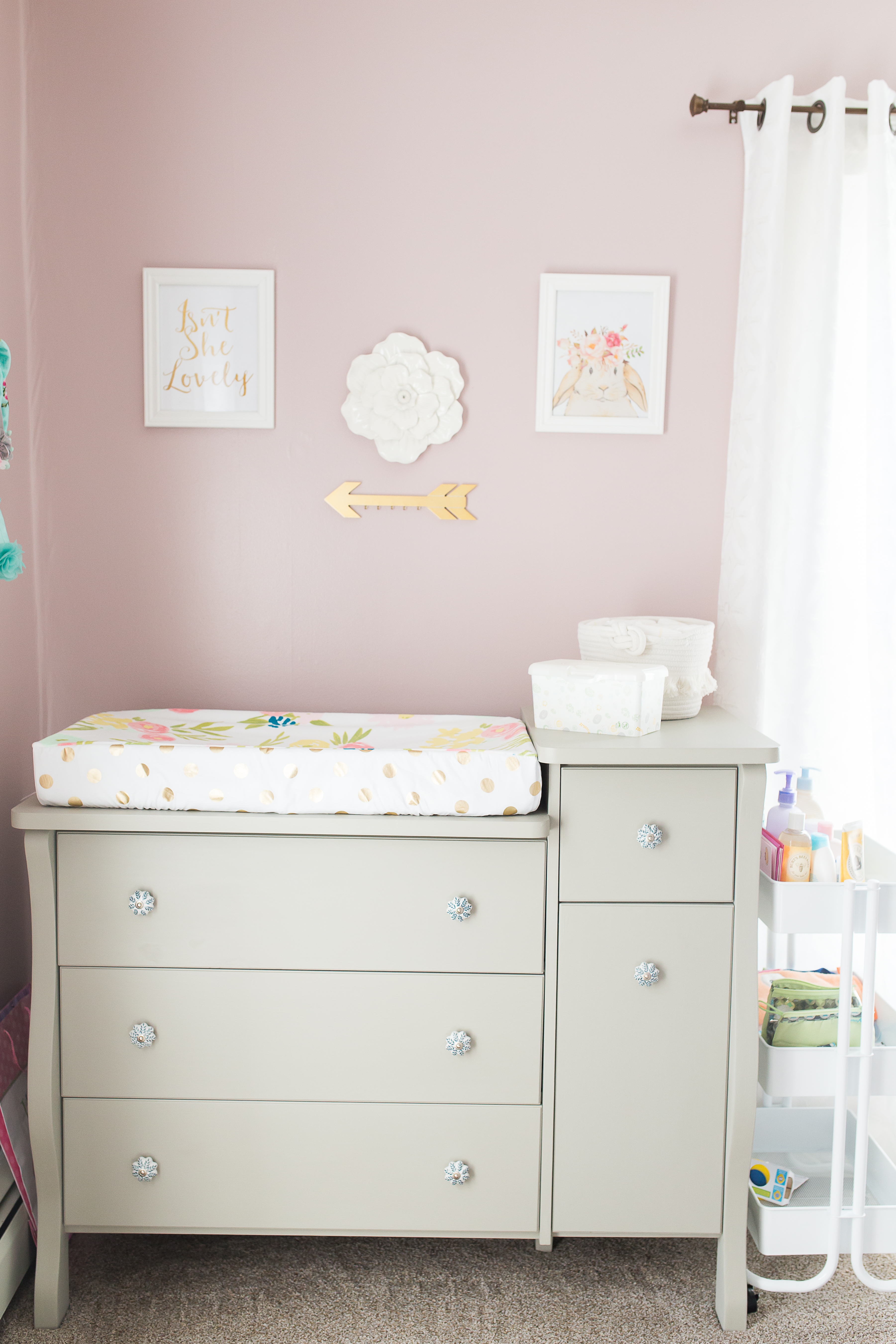 diy, repurposed, refinished, dresser, changing table, grey,