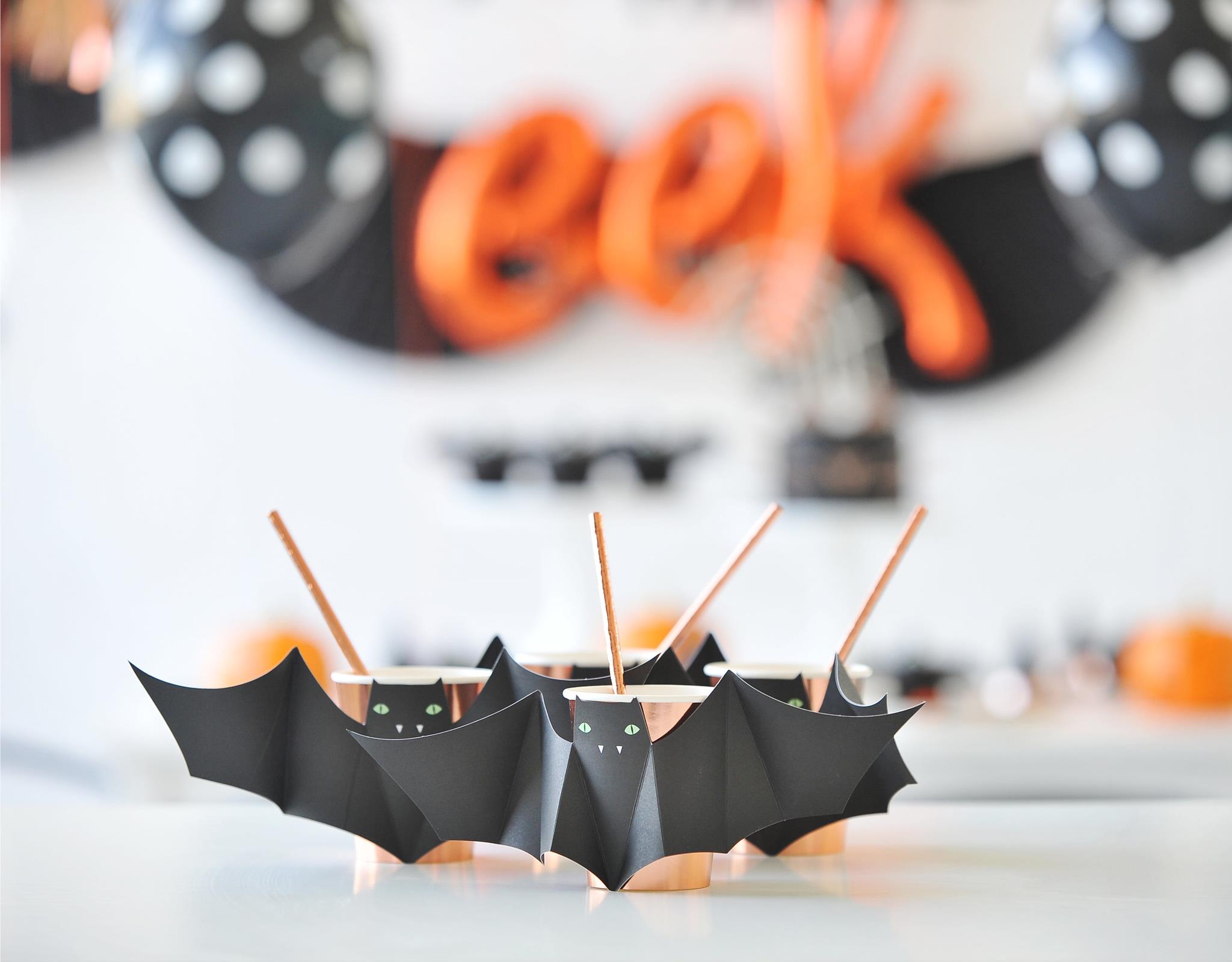 DIY Bat Cups for Halloween Party