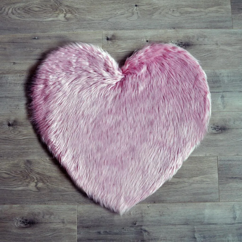 Faux Sheepskin Heart Area Rug