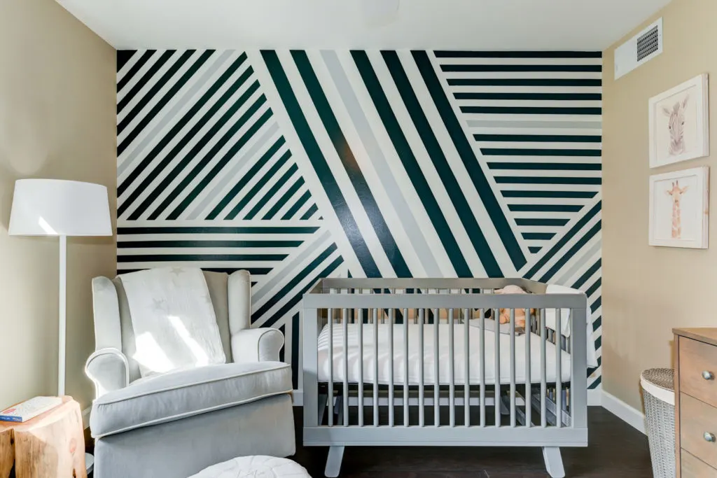 Striped Nursery striped wall