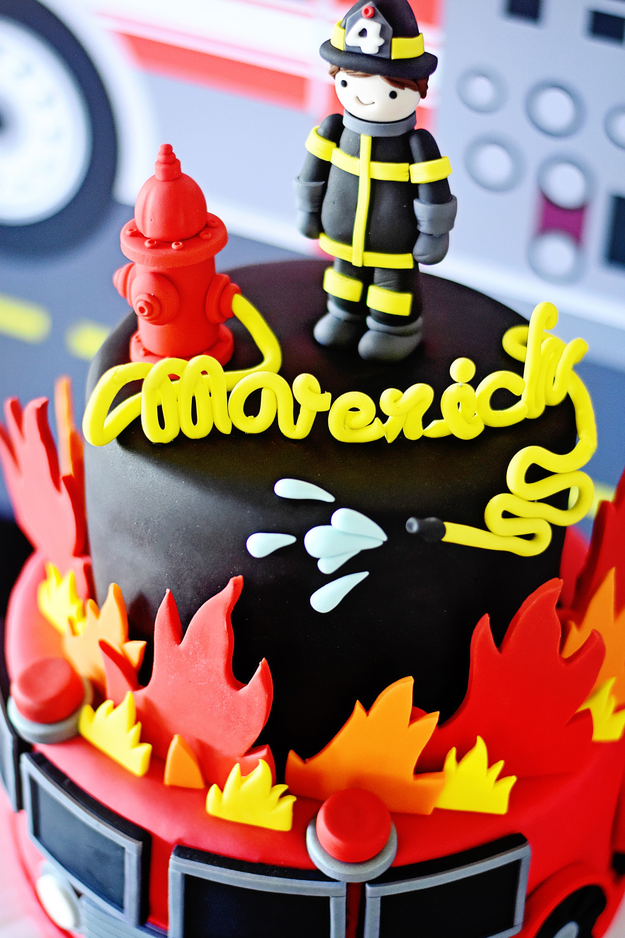 Royalty Free Clipart Image of a Firefighter Putting Out a Birthday Cake  #164966 | Clipart.com School Edition