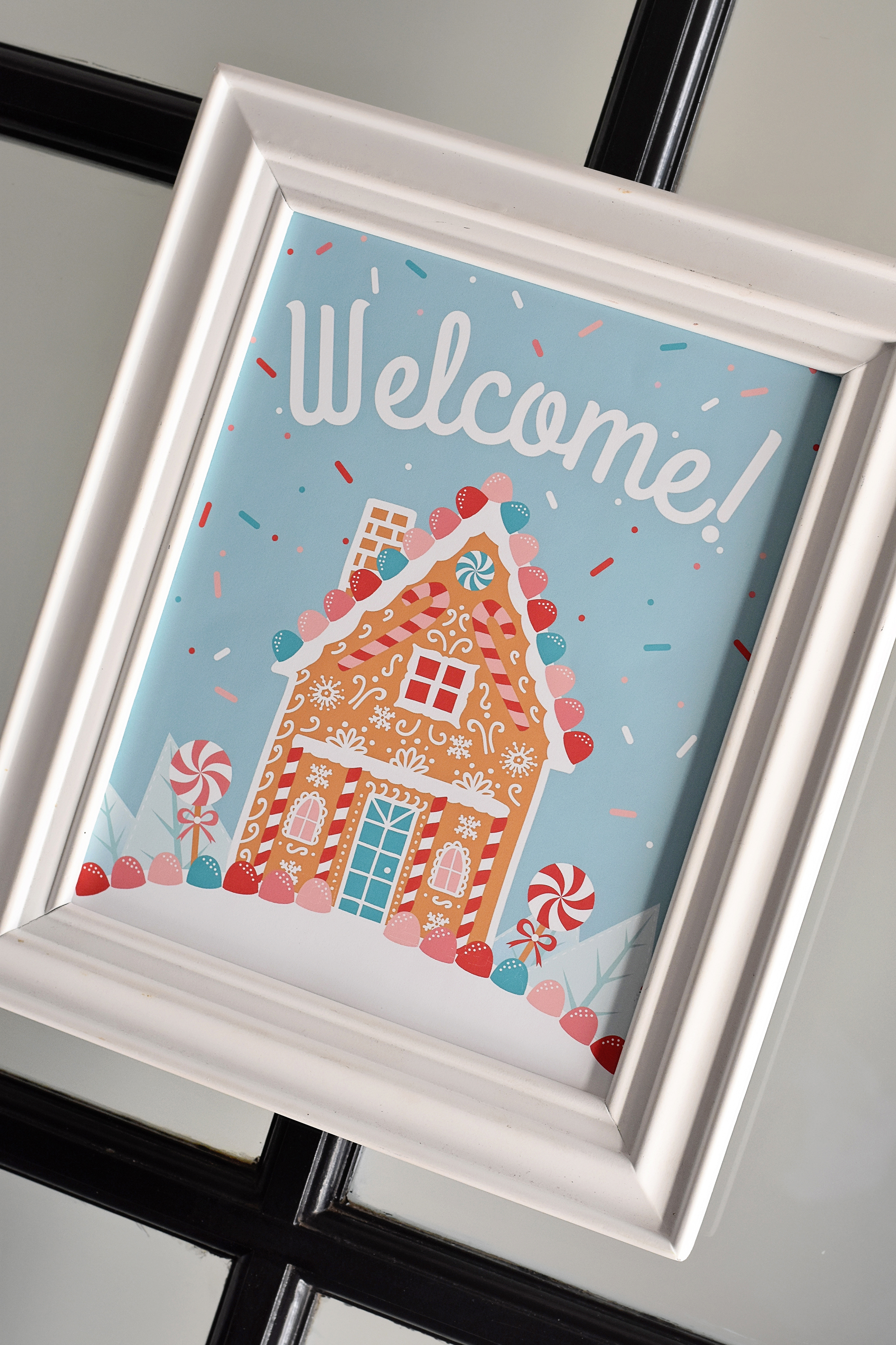 This Welcome Sign is perfect for your Gingerbread House Party!