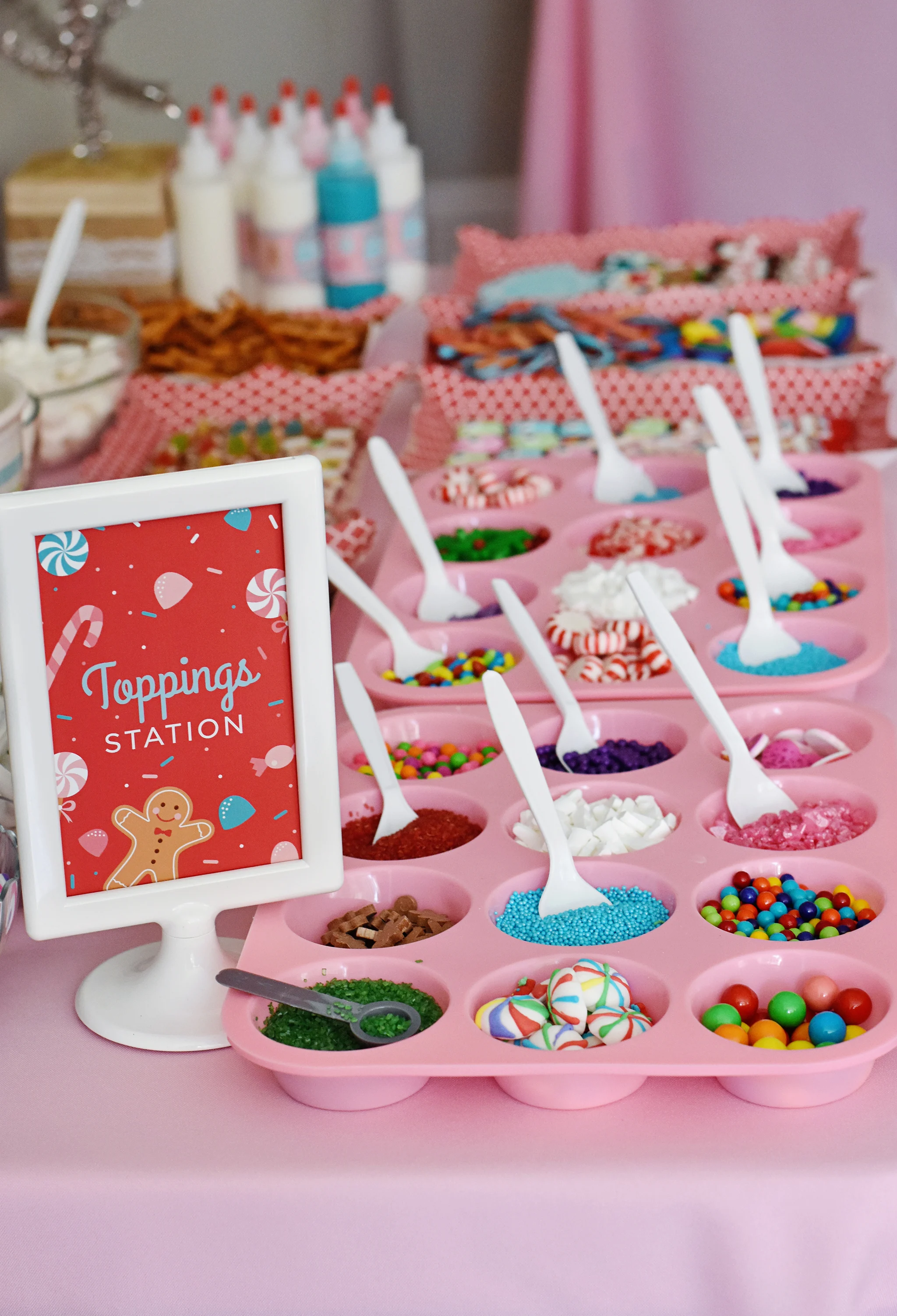 A Gingerbread House Party wouldn't be complete without a Toppings Station!