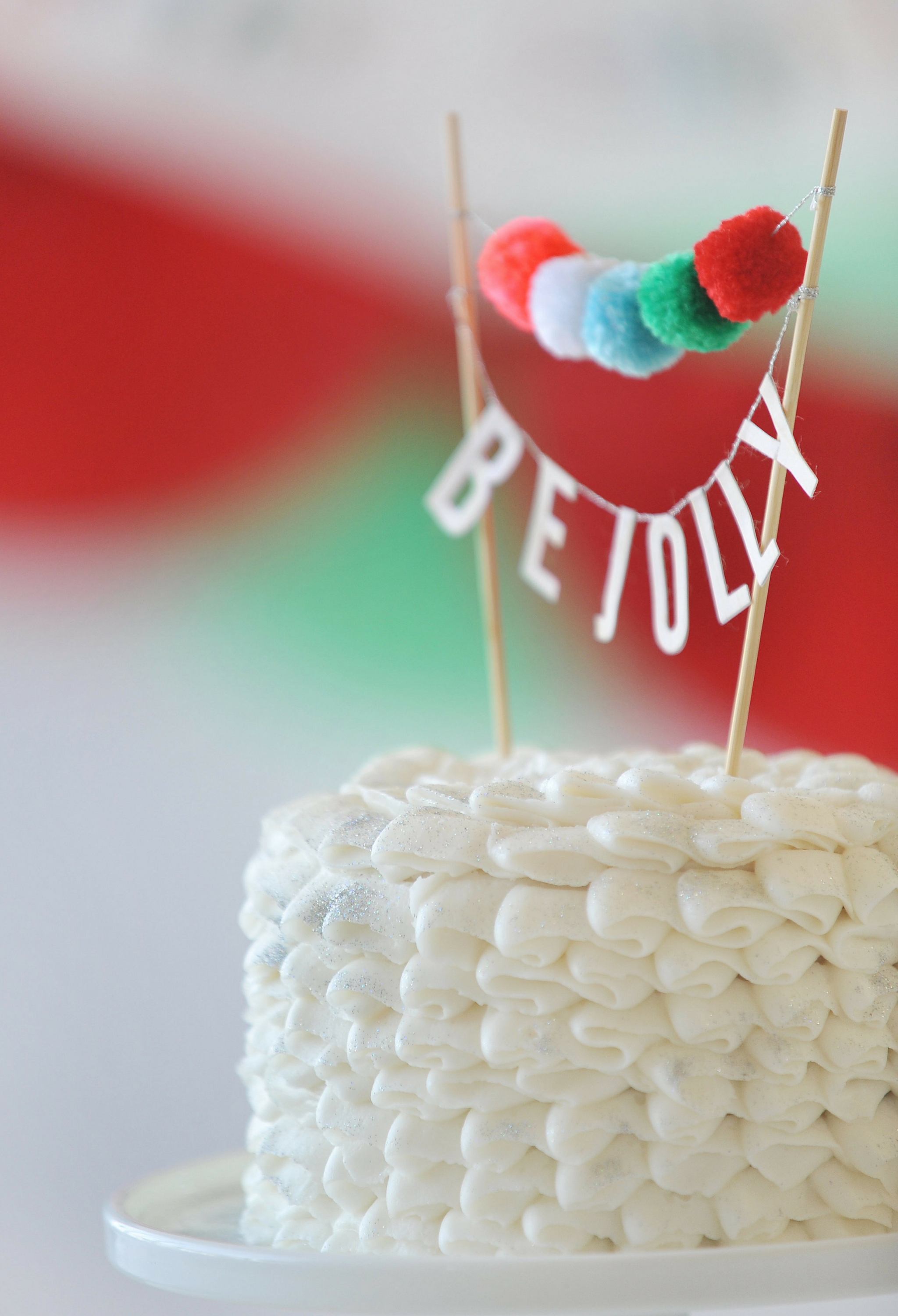 Be Jolly Cake with Pom Pom Banner