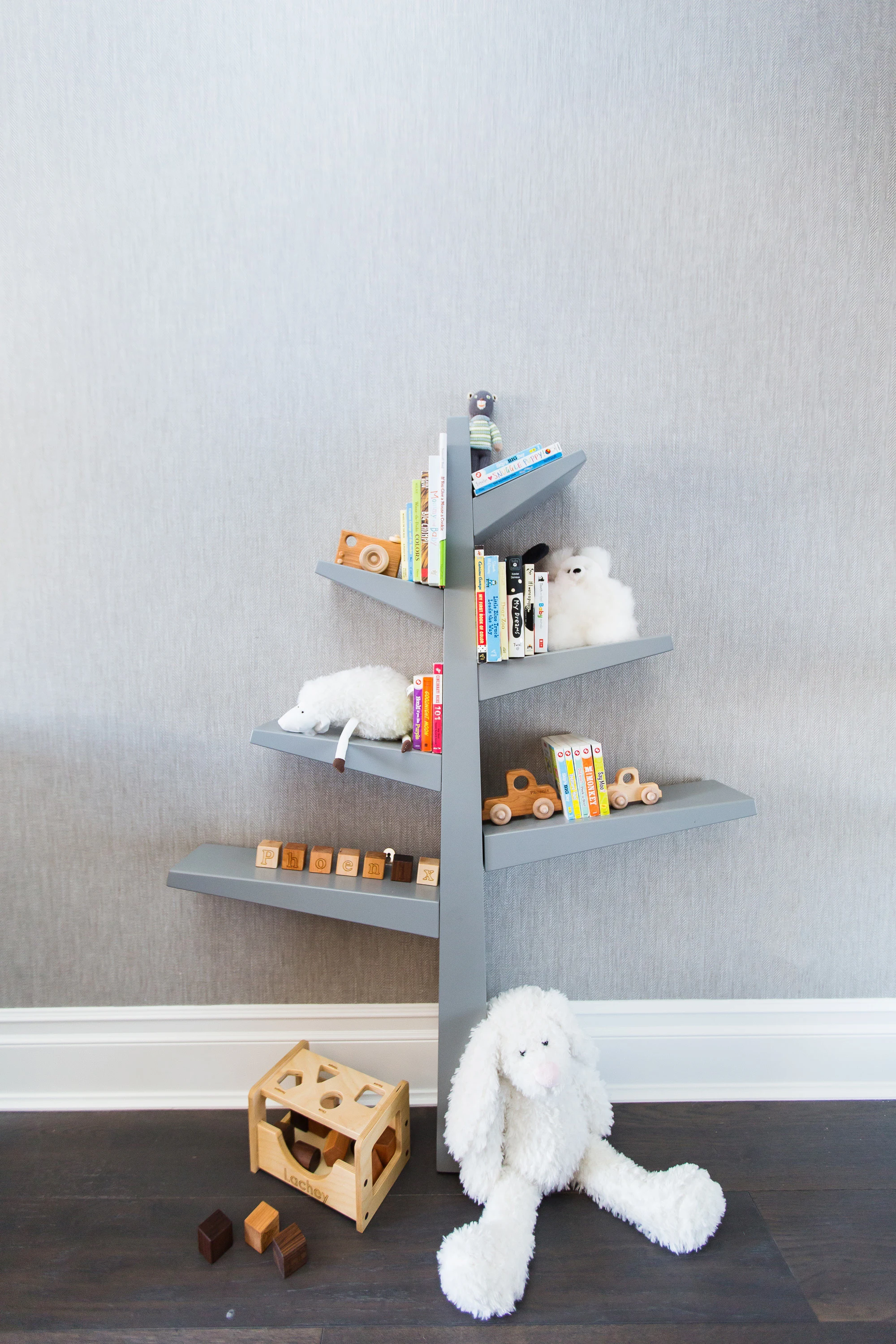 Tree Bookshelf in Vanessa and Nick Lachey's Nursery