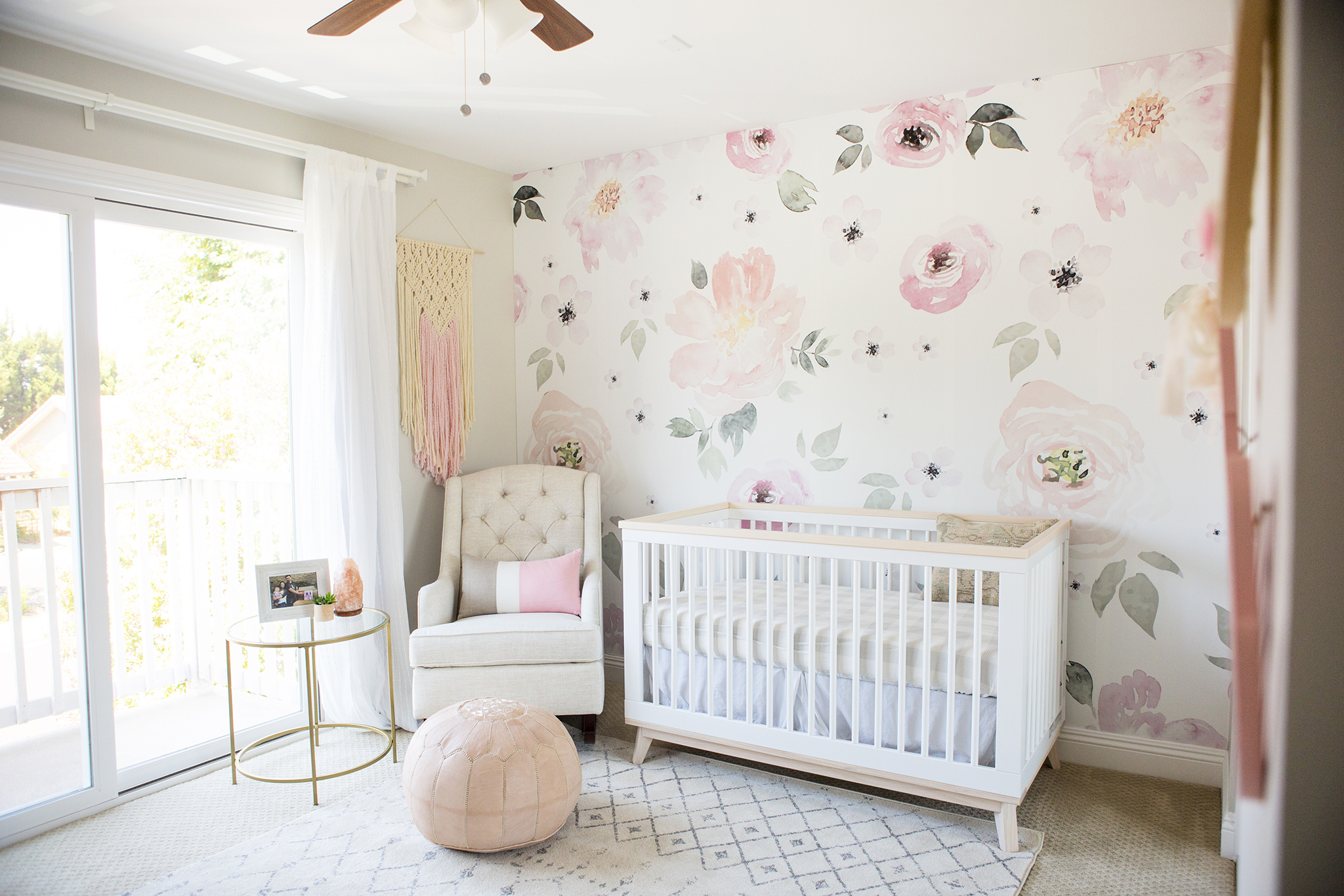 Floral Jolie Wallpaper in Girl's Nursery
