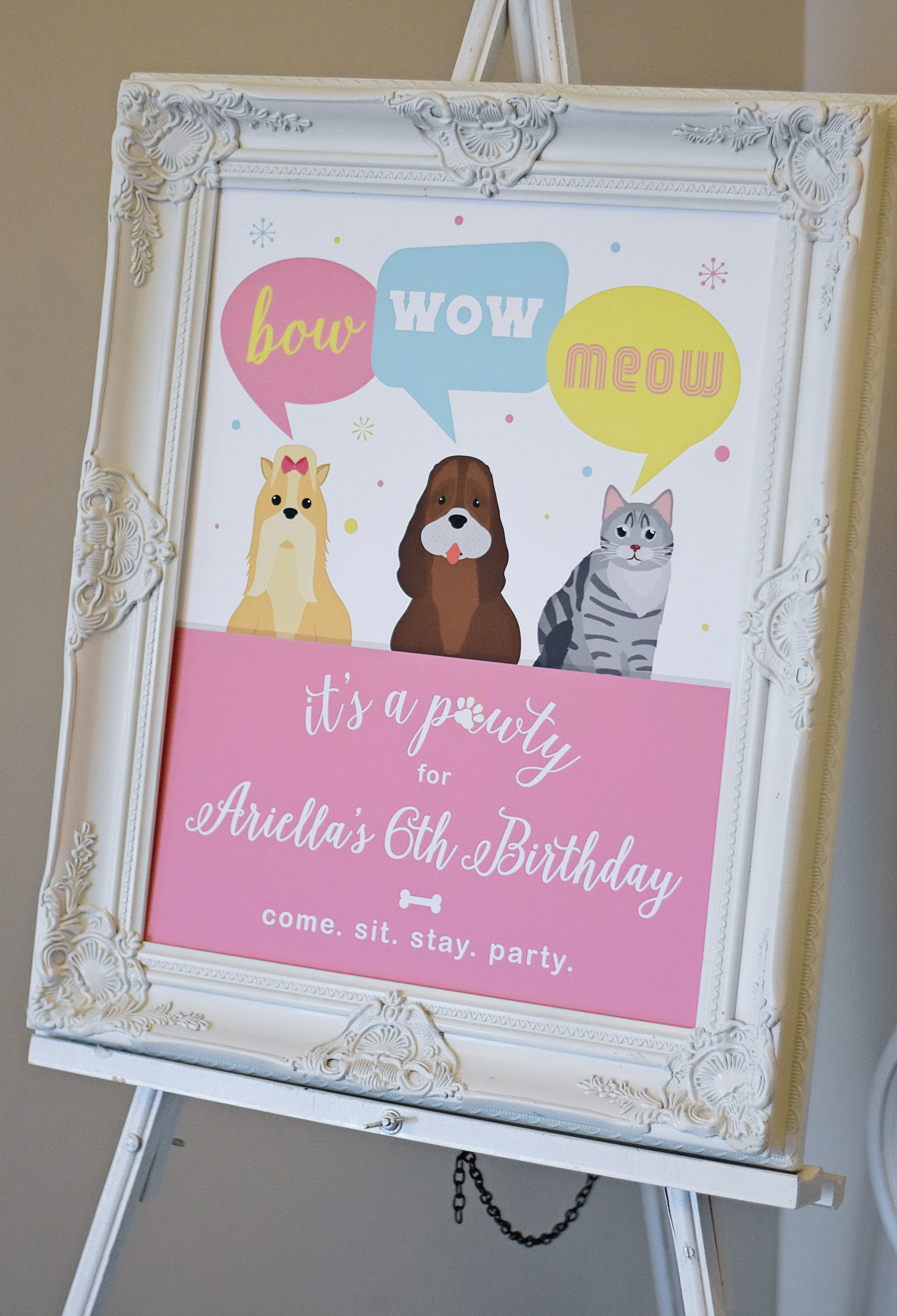 Printable party signage in a gorgeous frame!