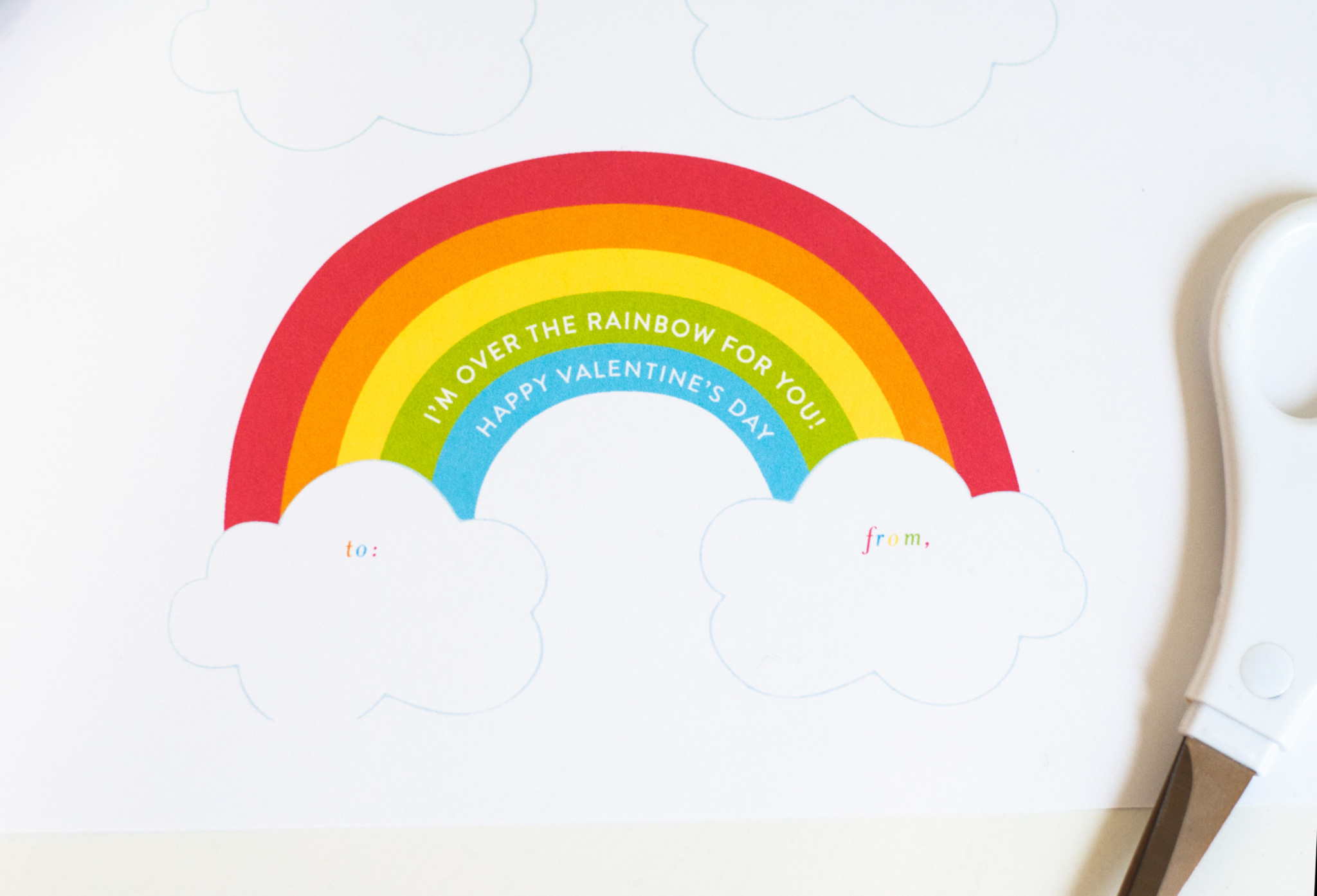 FREE Printable Rainbow Valentine's Day Cards