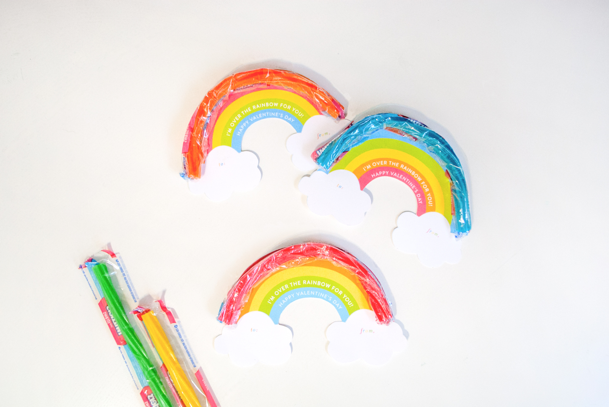FREE Printable Rainbow Valentine's Day Cards with Twizzlers
