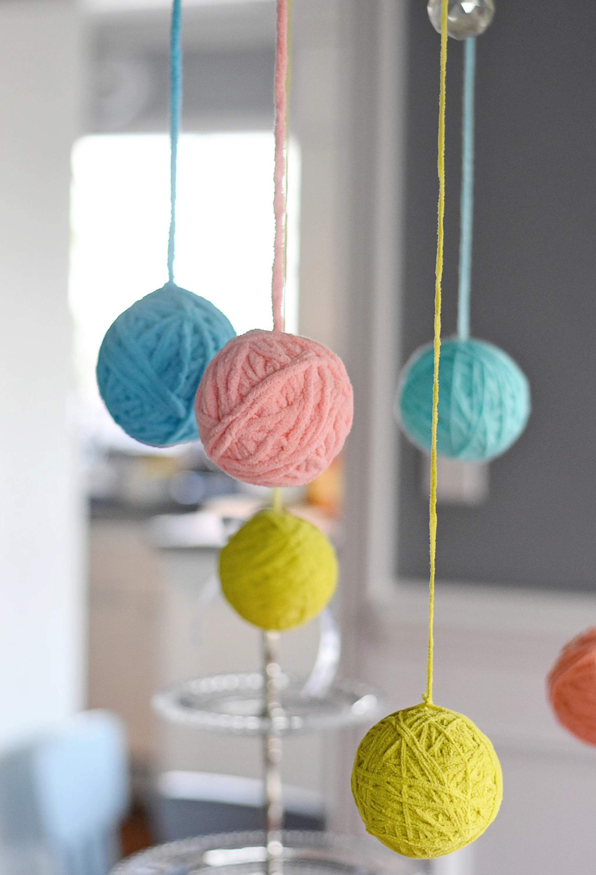 wrap Styrofoam balls with yarn!