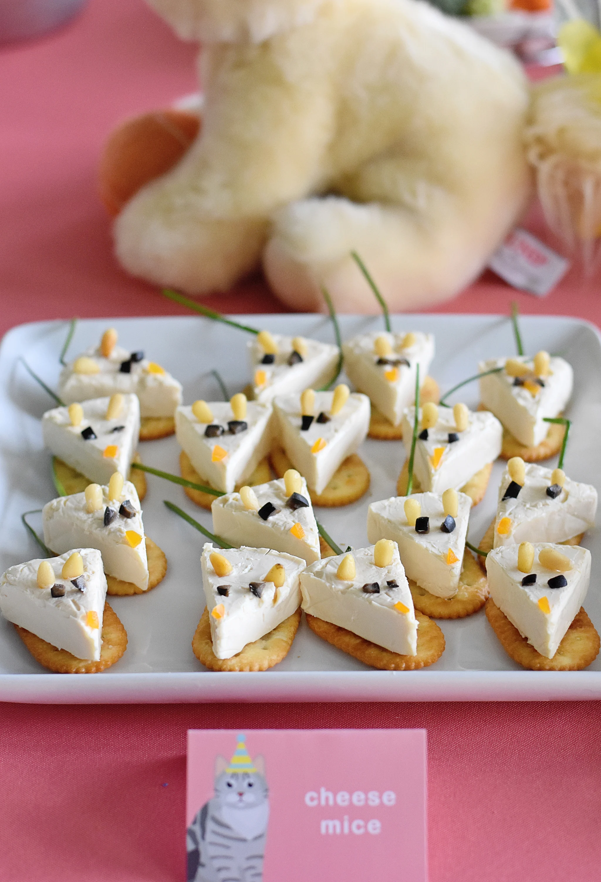 Adorable cheese mice wedges!