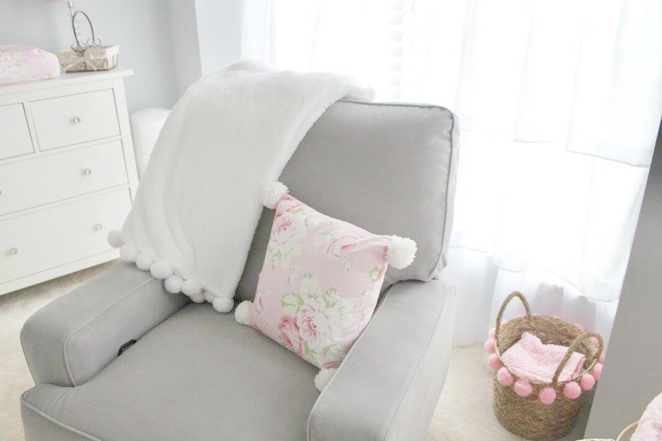 Pink and Gray Floral Nursery