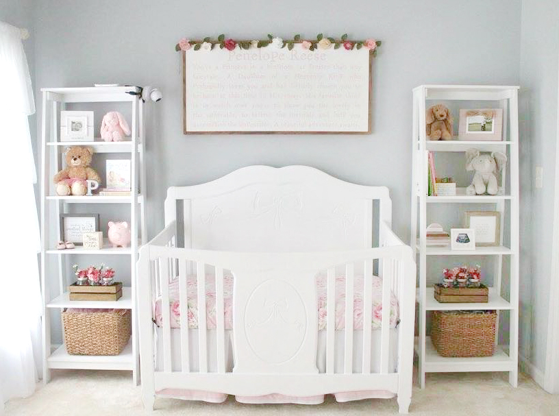 Pink and Gray Floral Nursery