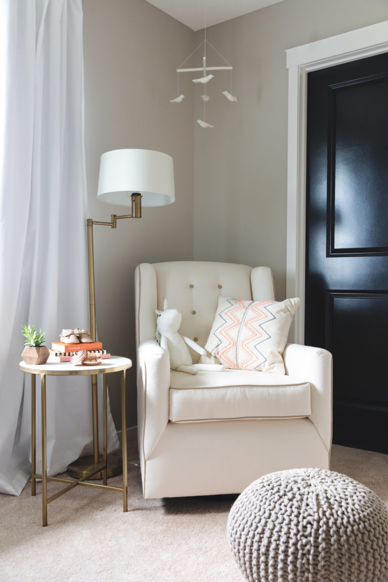 gold floor lamp nursery