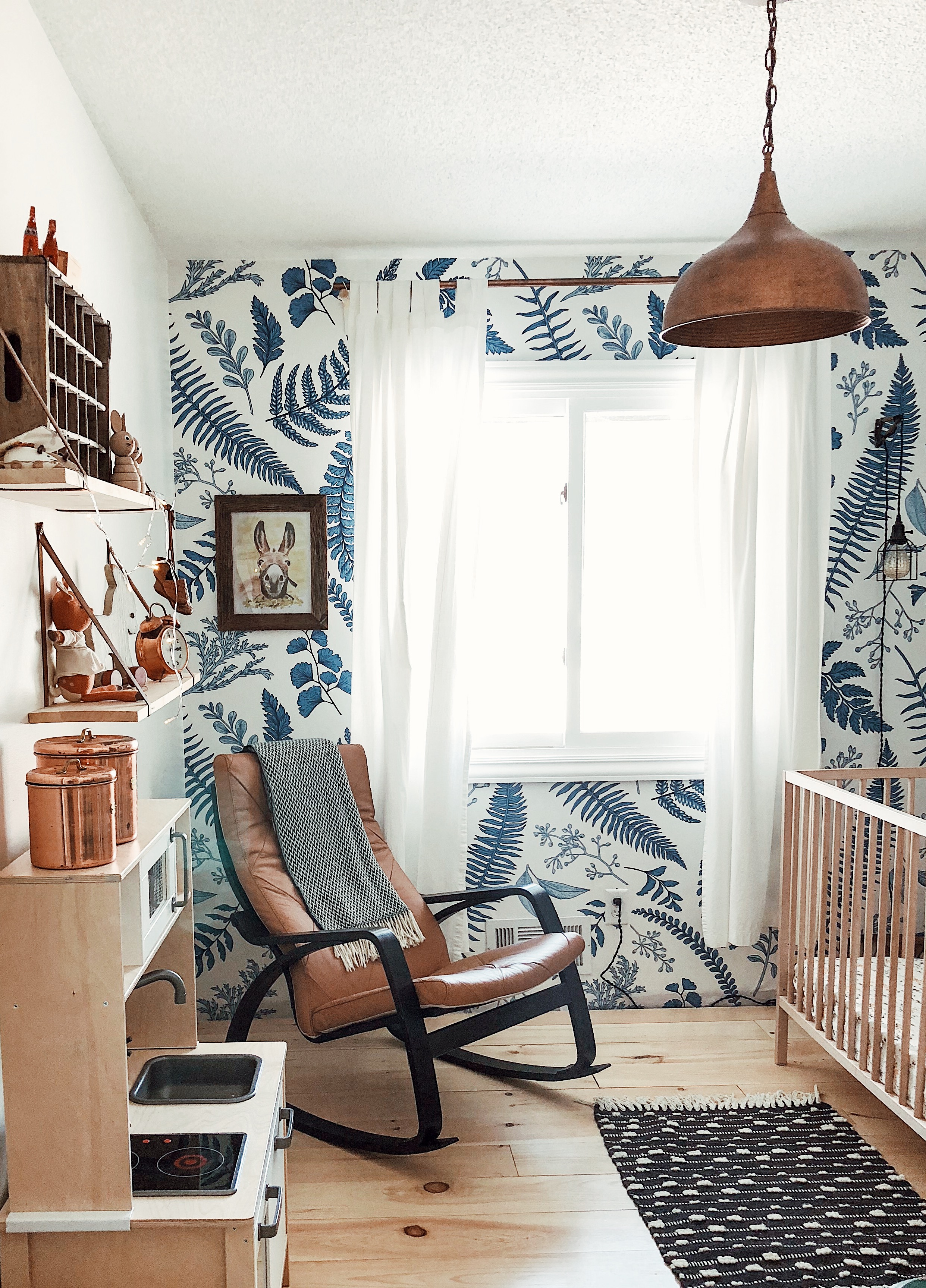 Scandinavian Inspired Nursery with Ash Wallpaper