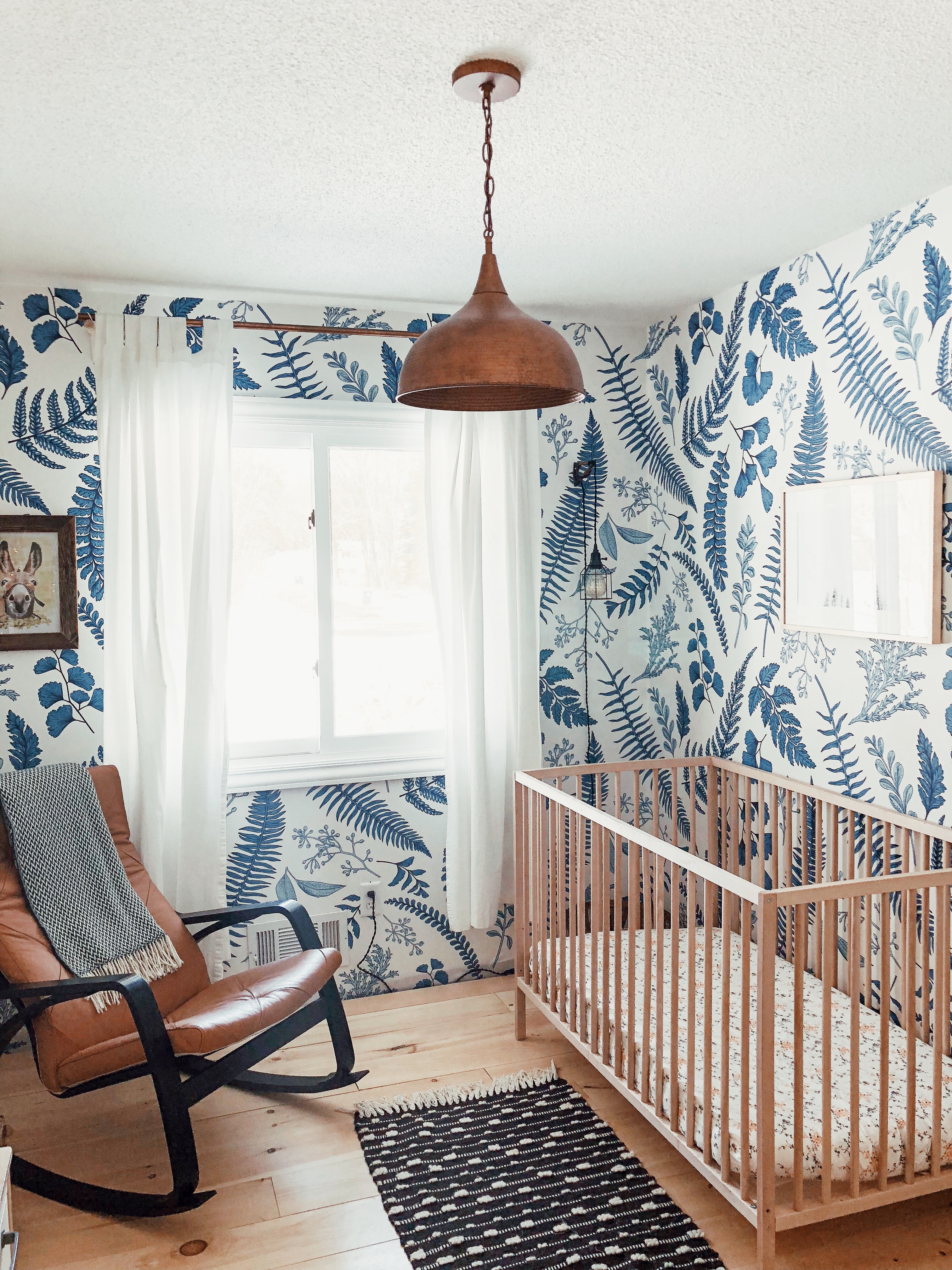 Scandinavian Inspired Nursery with Ash Wallpaper