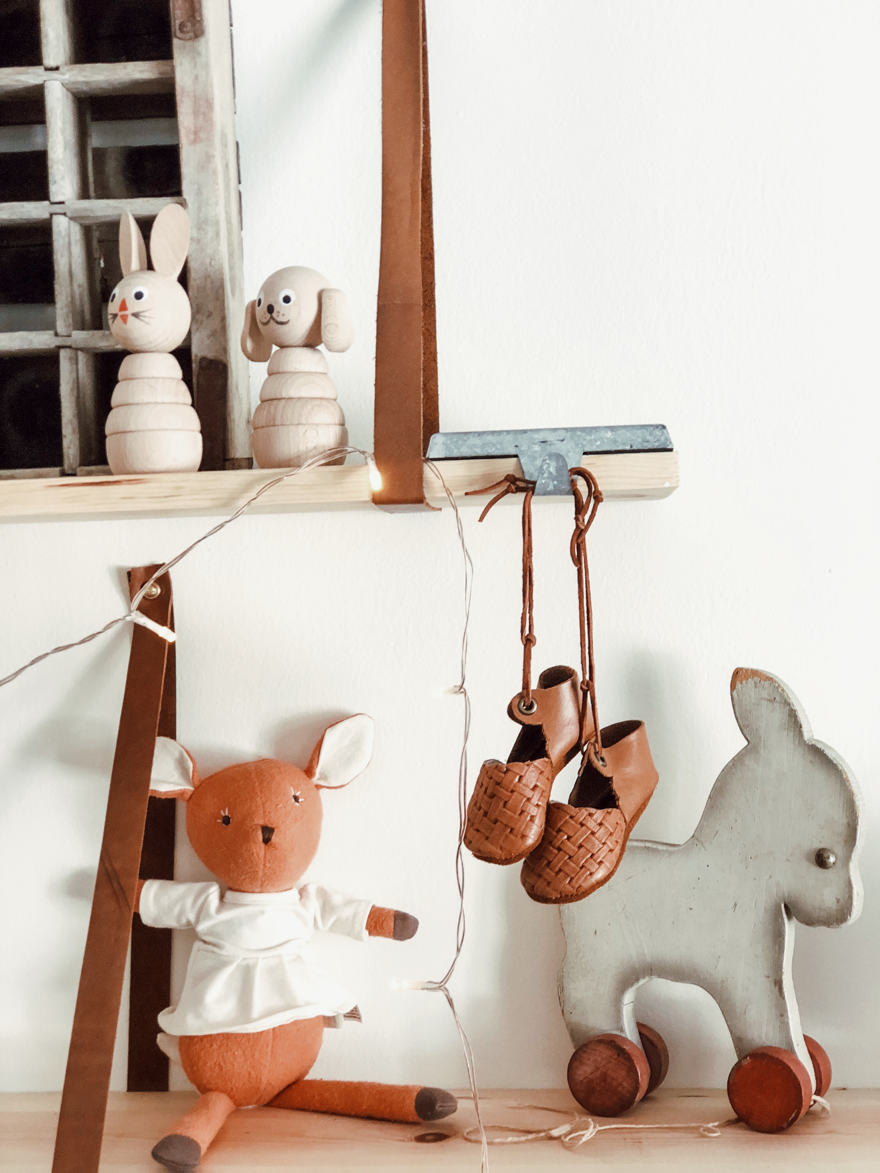 Nursery Shelves Styled with Toys
