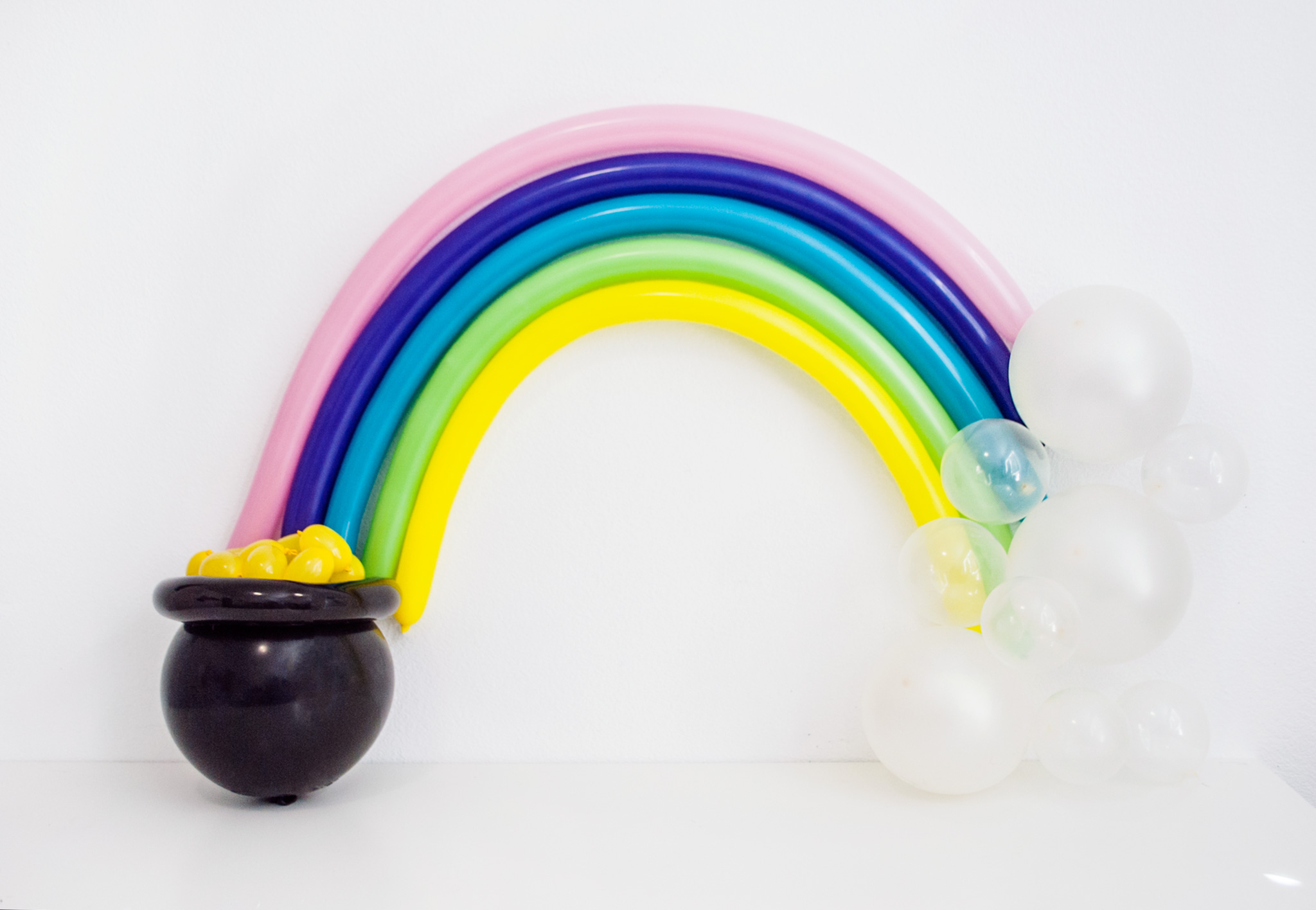 DIY Balloon Rainbow with Pot of Gold Tutorial