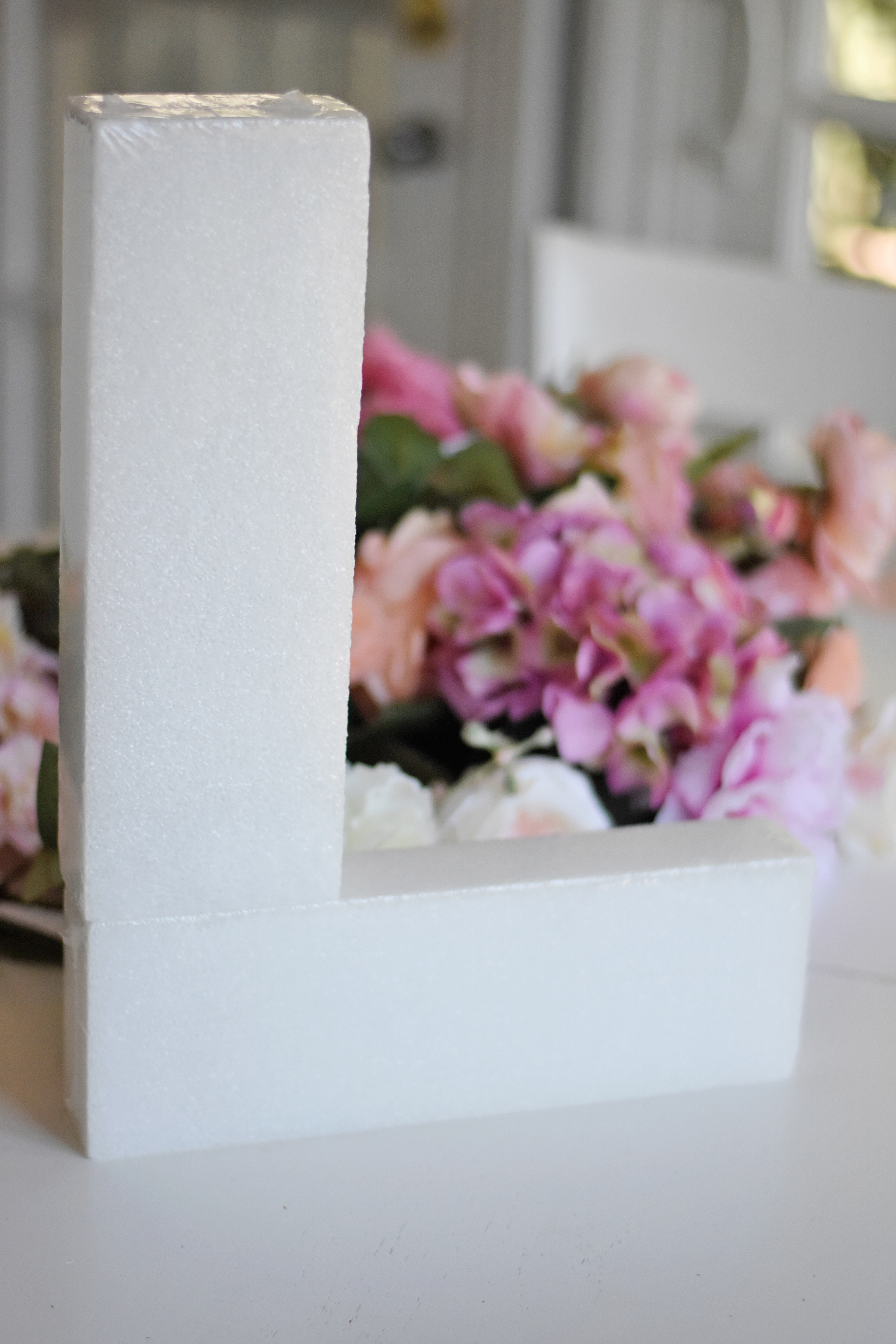 Use styrofoam blocks as the base for your letter