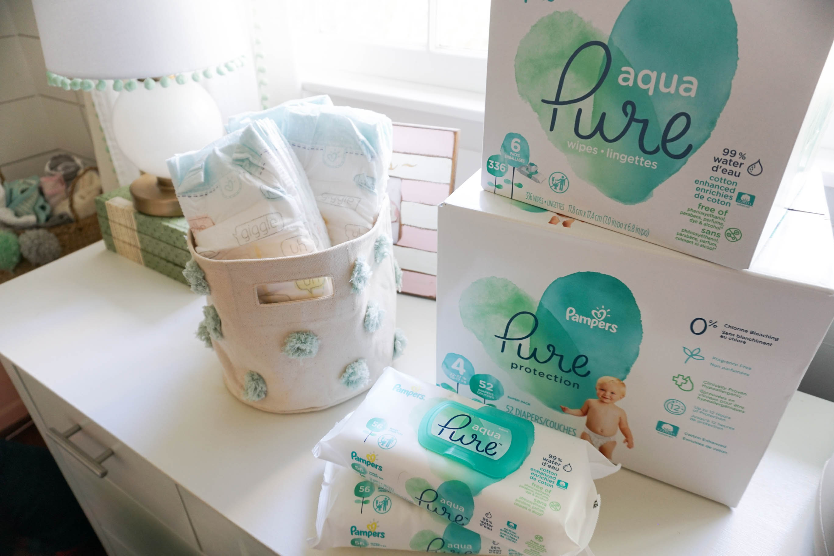 Boxed and Pampers Pure