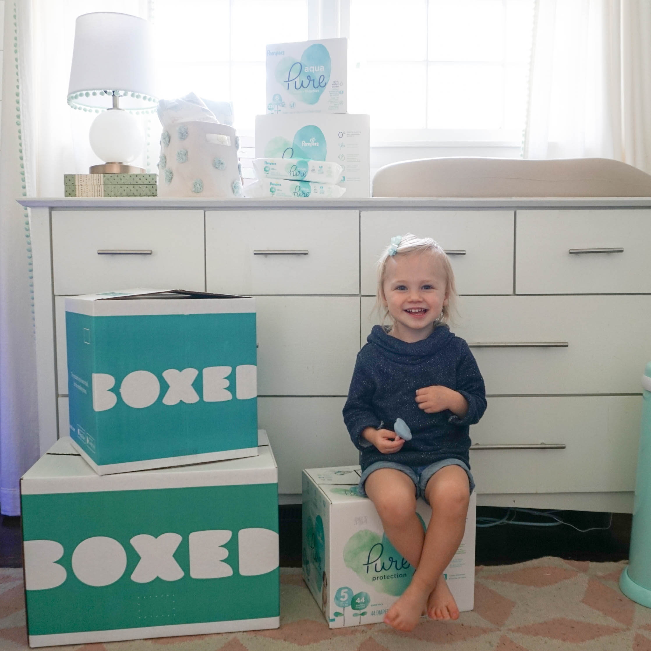 Boxed and Pampers Pure