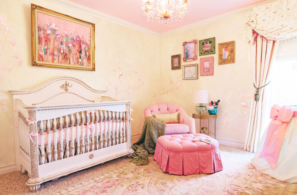 Pink Ceiling in Girl Nursery