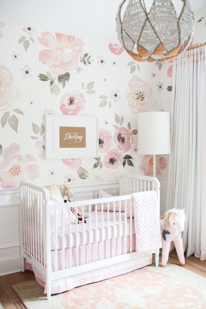 Floral Burst Bouquet Pink Wall Mural Wallpaper Kids Nursery Decor Gift DIY B72