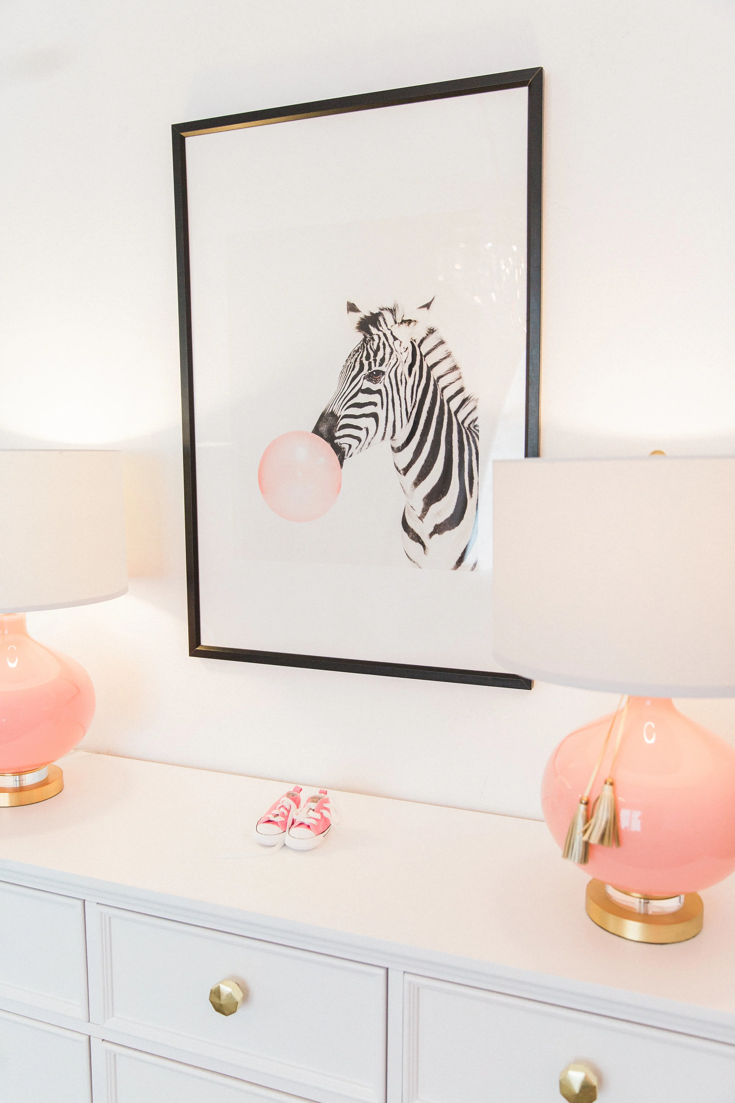 Zebra Art Print in Glam Nursery