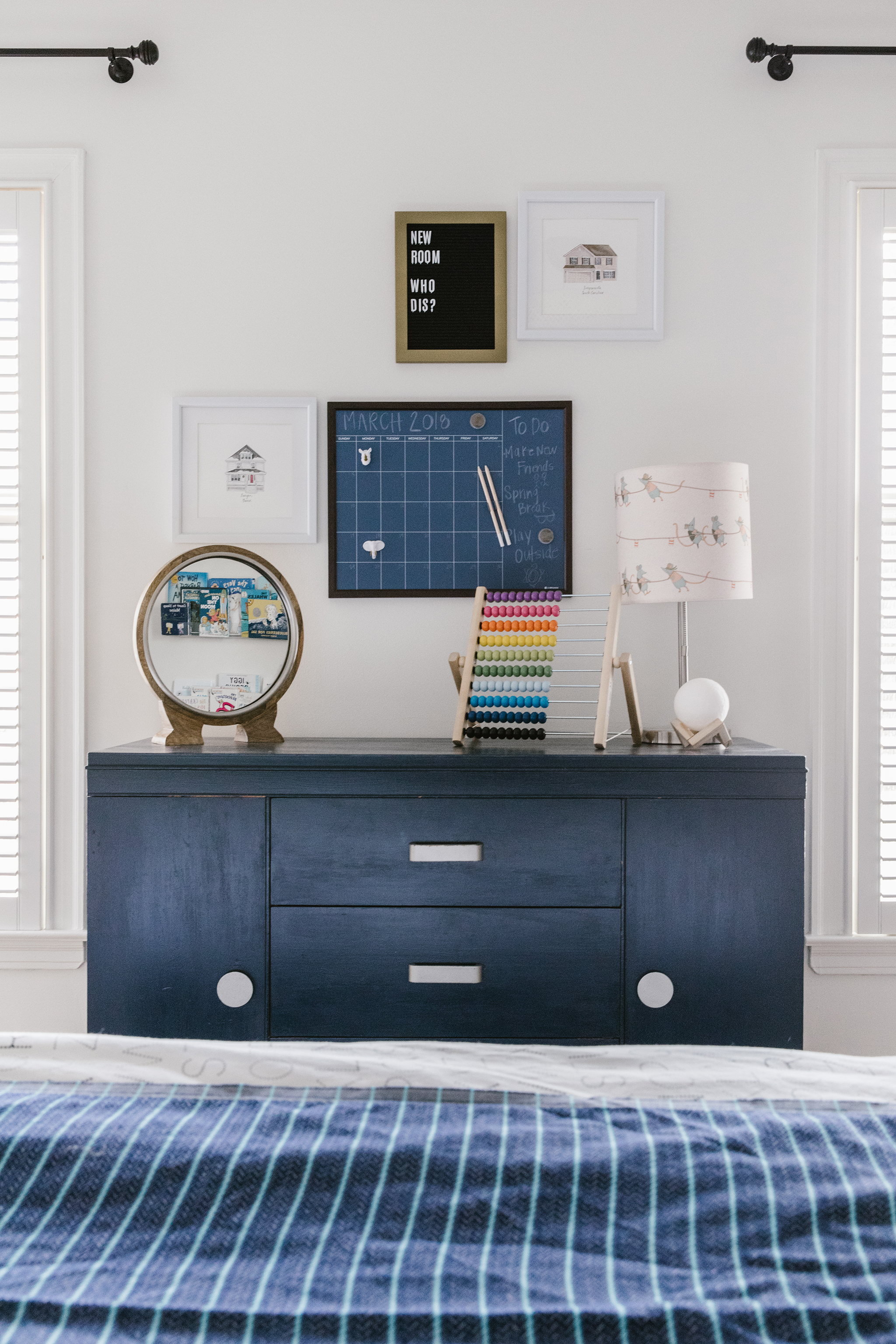 Vintage Navy Blue Dresser